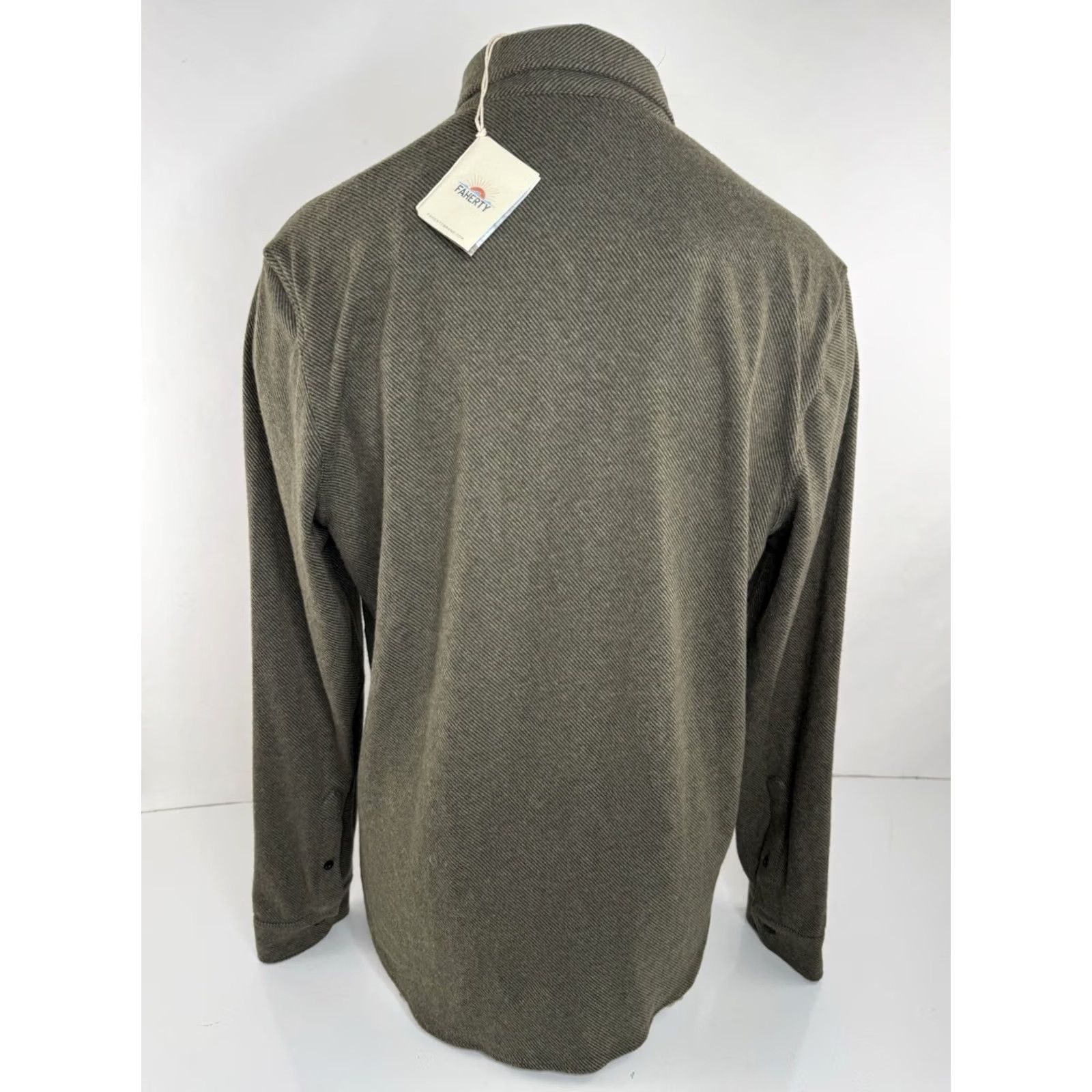 Faherty Faherty Shirt Jacket Flannel Mens L Green Long Sleeve Button-Up B2 NEW with Tags Size US L / EU 52-54 / 3 - 3 Thumbnail