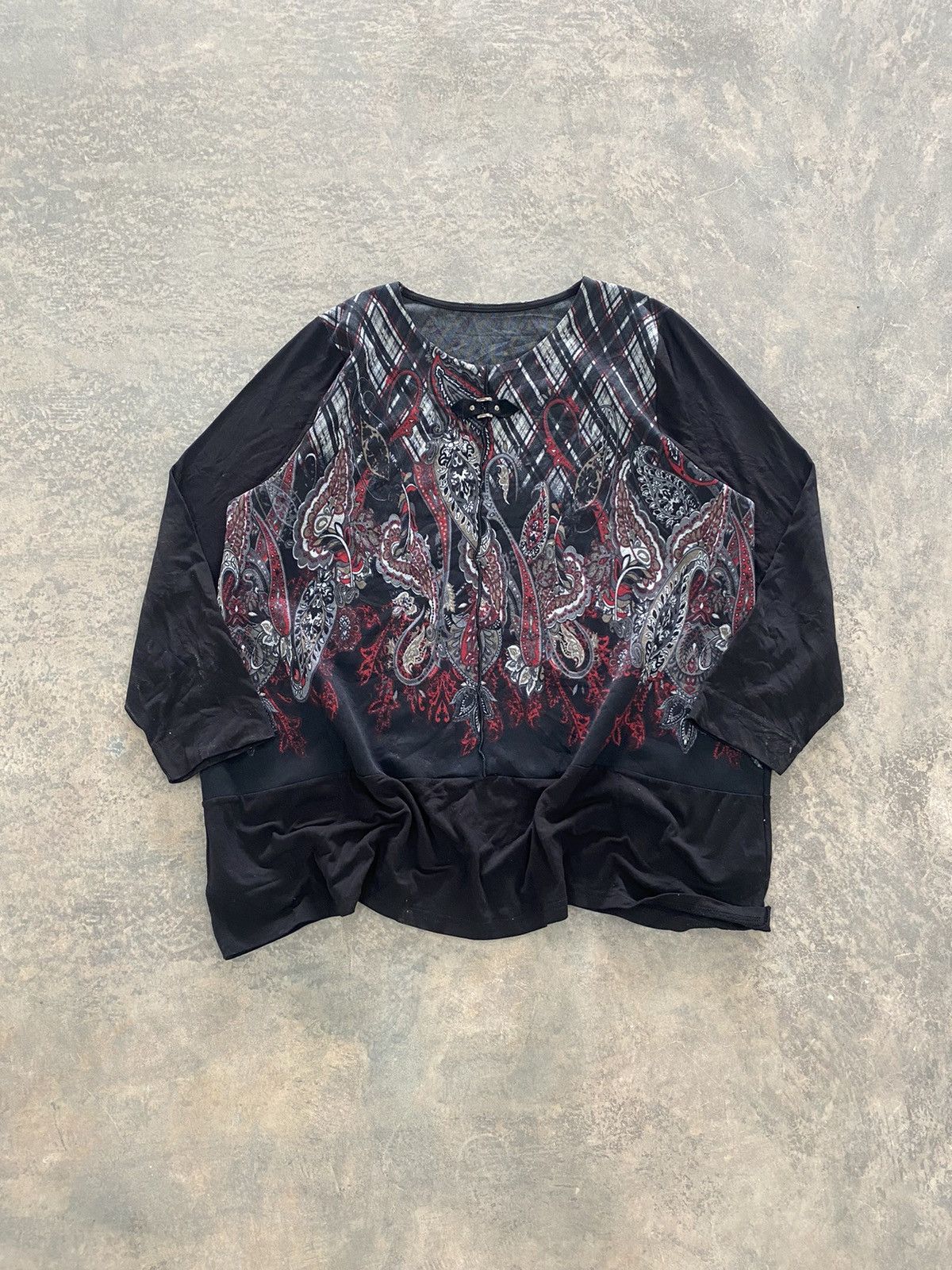 Hysteric Glamour × Japanese Brand × Le Grande Bleu (L.G.B.) PUNK STYLE PAISLEY KNIT SHIRT LS GRUNGE LGB 90s Size US M / EU 48-50 / 2 - 1 Thumbnail