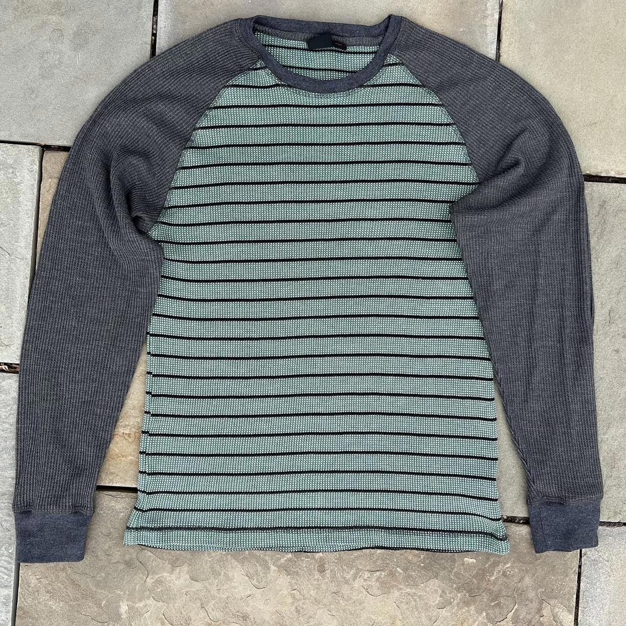 Other Green + Grey + Black Colorblock Striped Waffle Knit Thermal Size US M / EU 48-50 / 2 - 1 Thumbnail