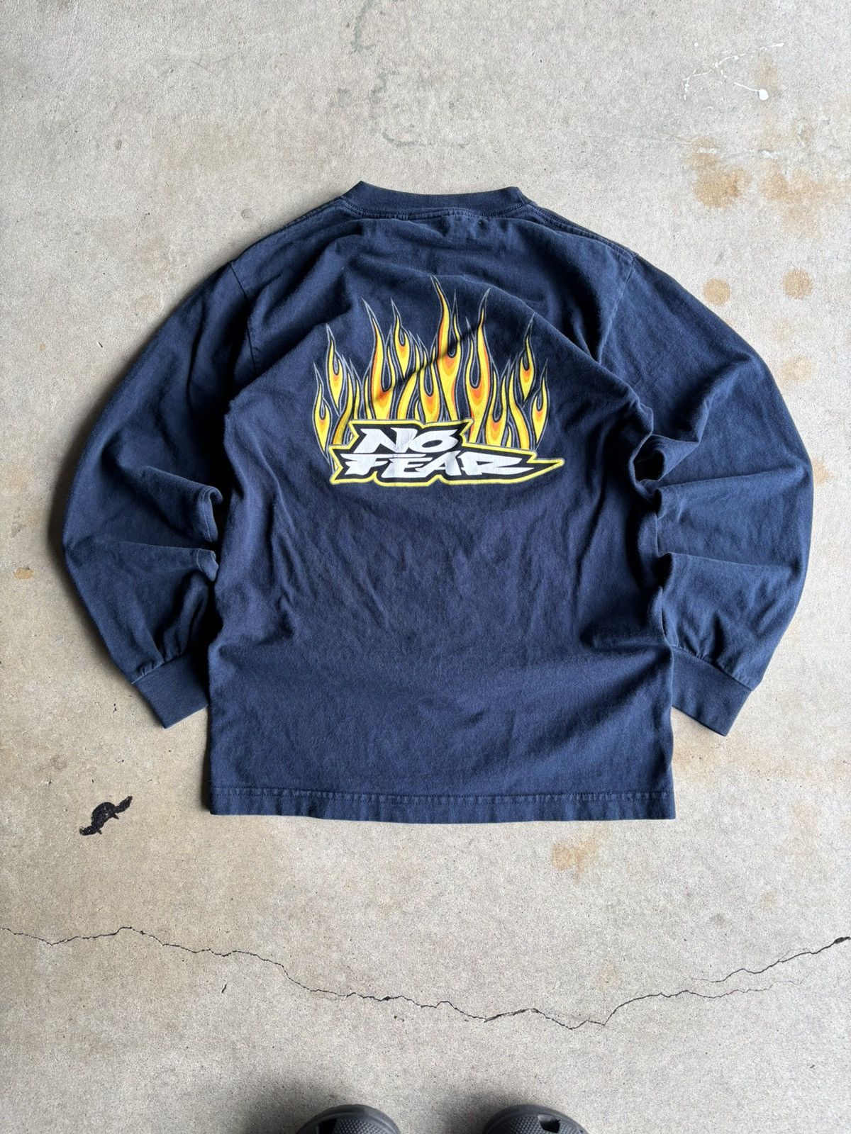 No Fear Vintage Y2K Early 2000s No Fear Flame Jnco Style Long-sleeve Size US S / EU 44-46 / 1 - 1 Thumbnail