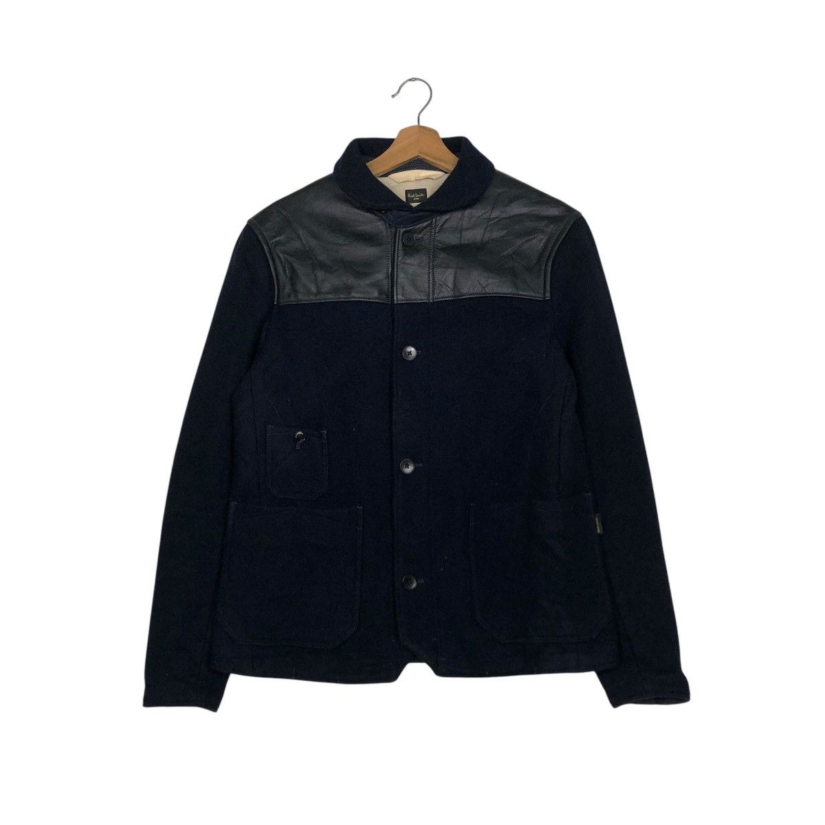 Paul Smith 🔥VINTAGE WOOL JACKET PAUL SMITH JEANS LEATHER PARTS HAND Size US M / EU 48-50 / 2 - 3 Thumbnail