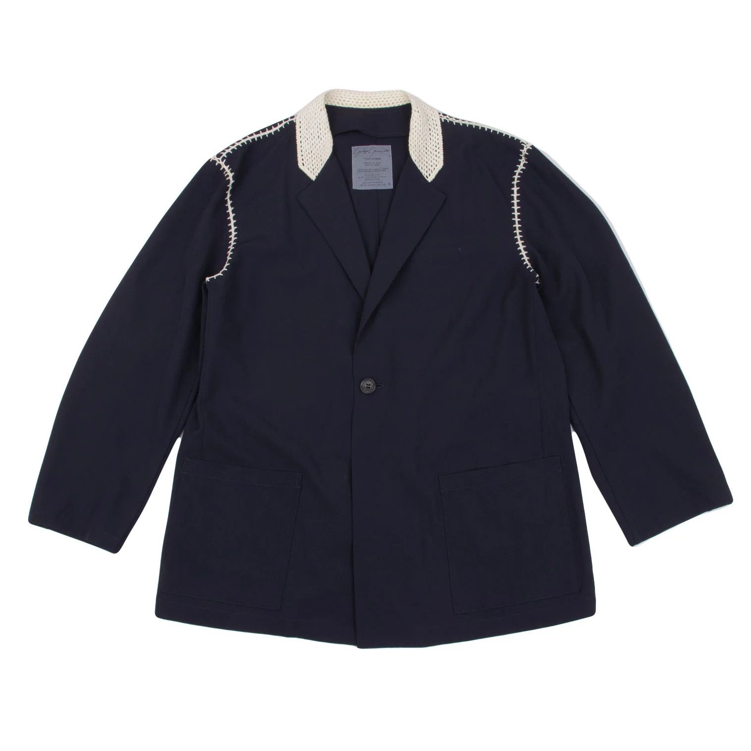 Yohji Yamamoto Yohji Yamamoto Crochet Wool Gabardine Jacket Size US M / EU 48-50 / 2 - 1 Thumbnail