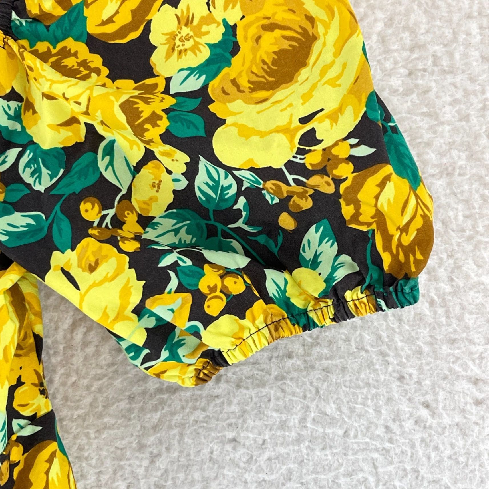 Urban Outfitters Laura Ashley x Urban Outfitters Shirt Womens Medium Puff Sleeve Crop Top Yellow Size M / US 6-8 / IT 42-44 - 4 Thumbnail
