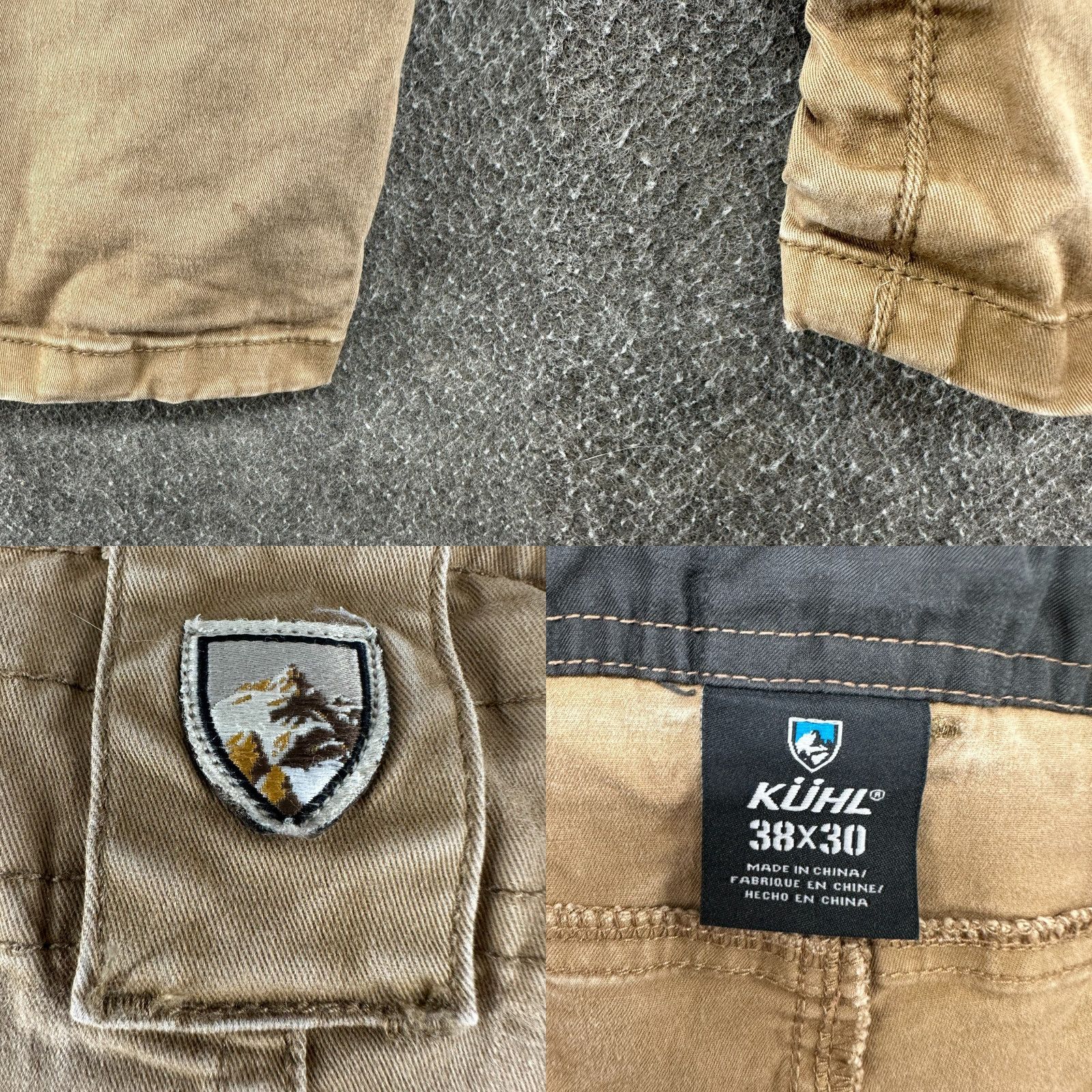 Vintage Kuhl Pants Mens 38x30 Brown Tan Canvas Carpenter Tapered 90s Vintage Logo Casual Workwear Size US 38 / EU 54 - 8 Thumbnail