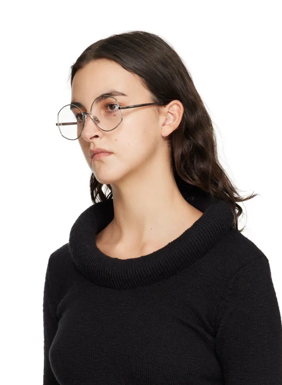 Loewe Loewe Oversized Metal Frame Glasses Silver Size ONE SIZE - 3 Thumbnail