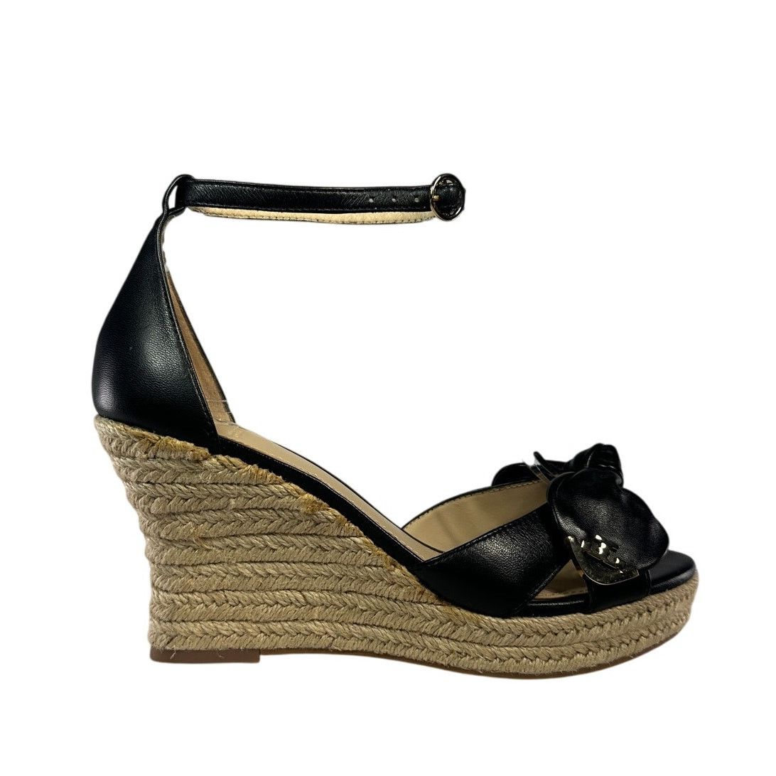 TORY BURCH Dory Espadrille Wedge Sandals Ankle Strap Black