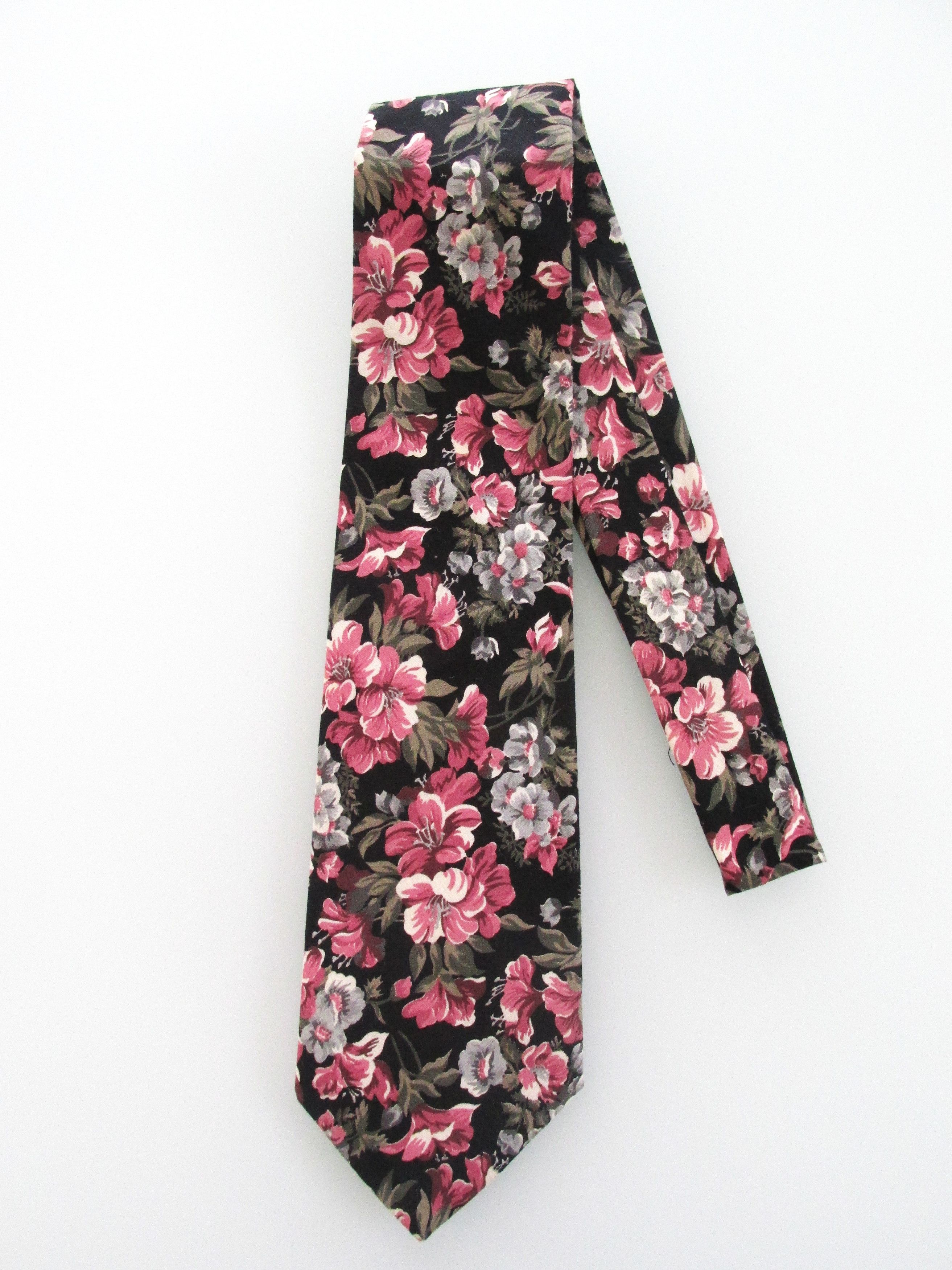 Vintage Rooster Vintage Men's Cotton Floral Ties Size ONE SIZE - 1 Thumbnail