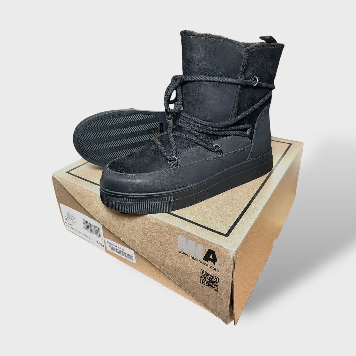 Other MIA Disa Black Faux Suede Women’s Lace Winter Boots Sz 8.5 Size US 8.5 / IT 38.5 - 3 Thumbnail