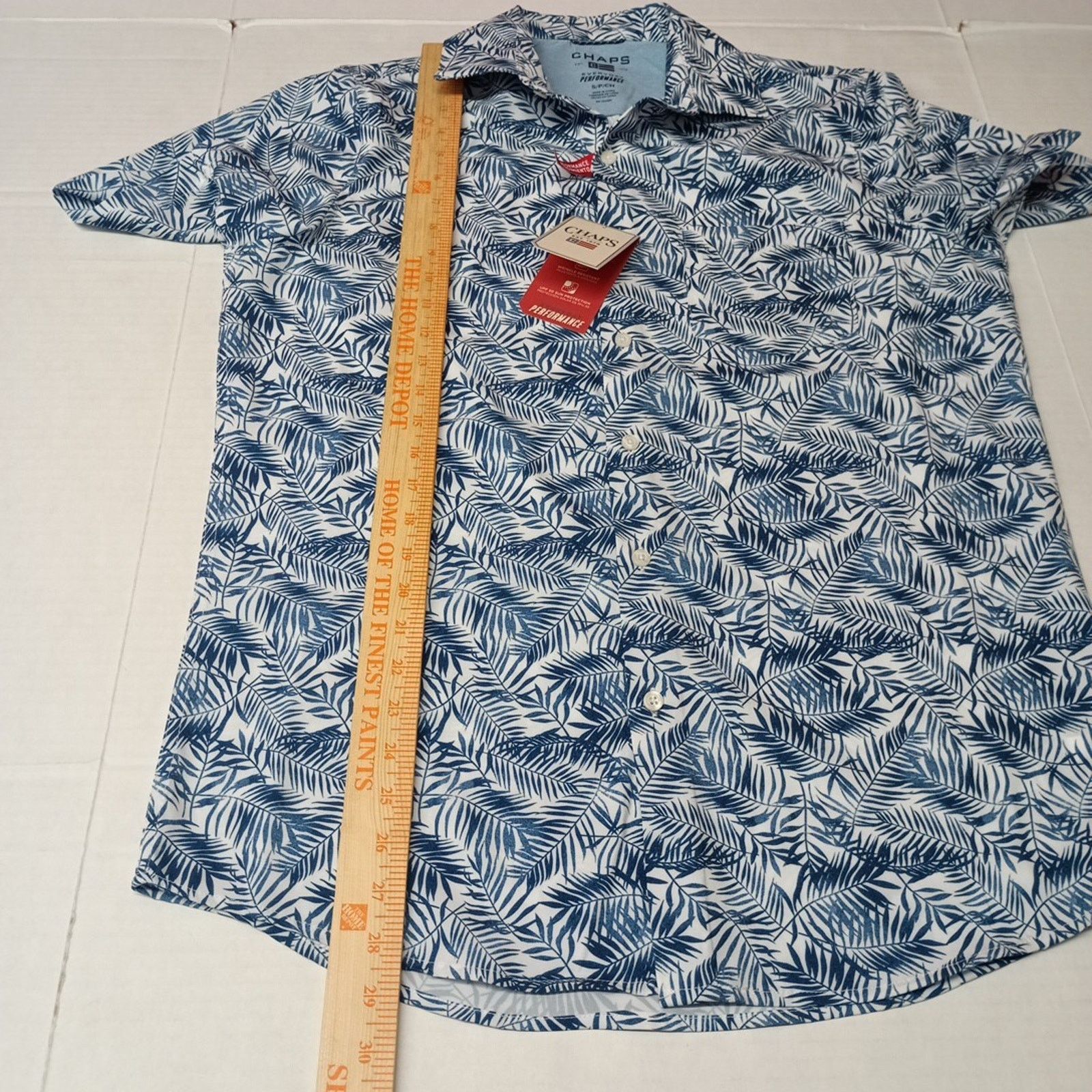 Chaps Chaps Woven Shirt Men's Size S Blue Floral Stretch UPF 50 Size US S / EU 44-46 / 1 - 6 Thumbnail