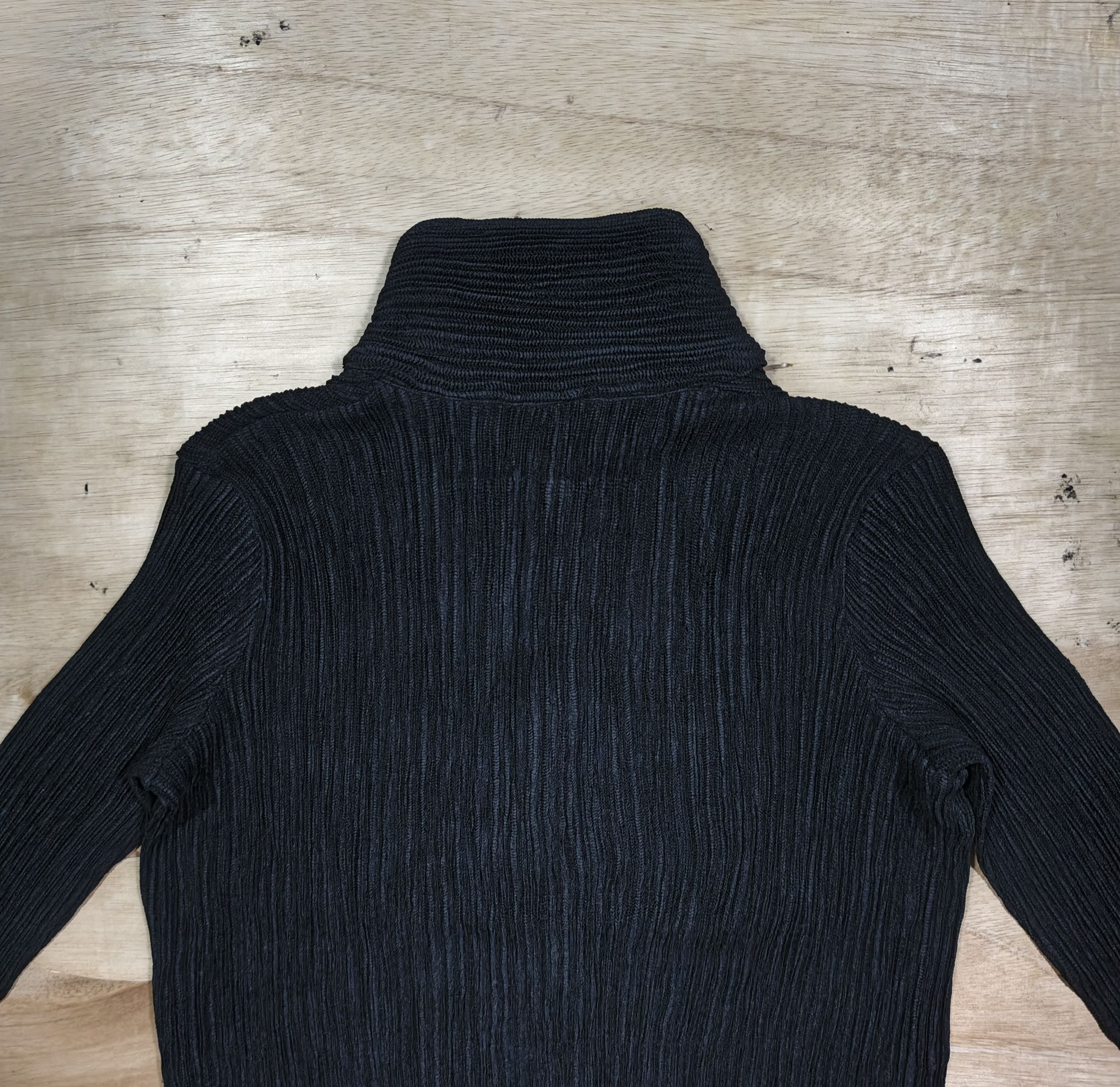 Japanese Brand SPECCHIO PLEATS Black Pleated Longsleeve Shirt Size L / US 10 / IT 46 - 7 Thumbnail