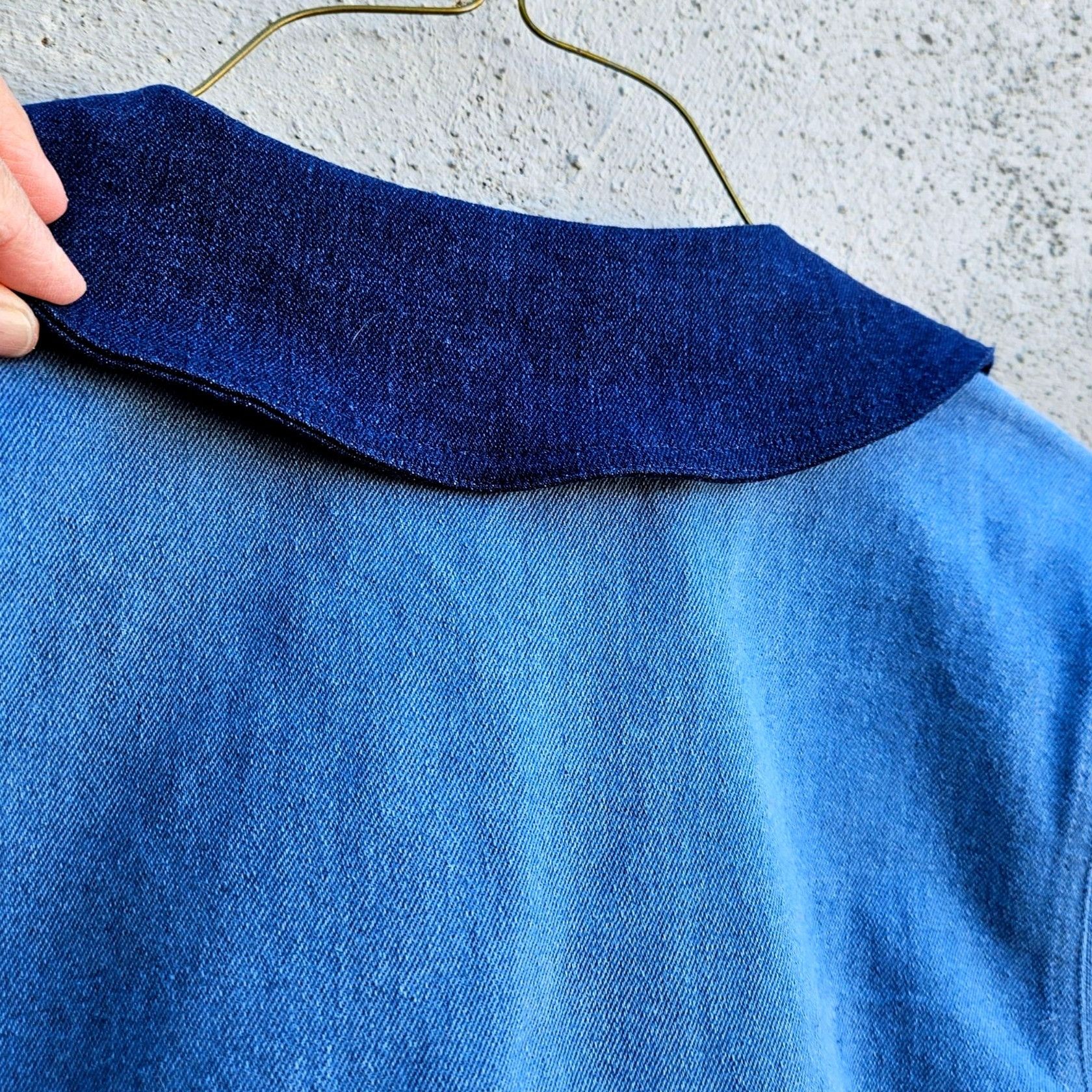 Other Oops Blue Cropped Denim Jacket Sculptural Gold Buttons Size Size S / US 4 / IT 40 - 15 Thumbnail