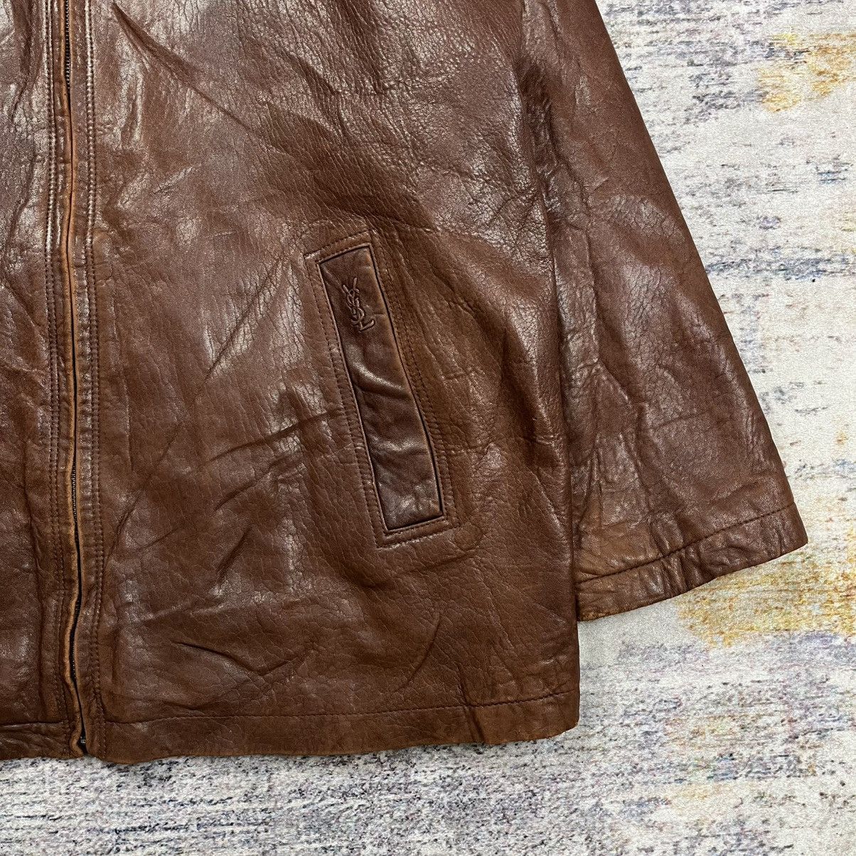 Yves Saint Laurent Vintage 90s ysl Yves saint laurent leather jacket Size US XL / EU 56 / 4 - 4 Thumbnail