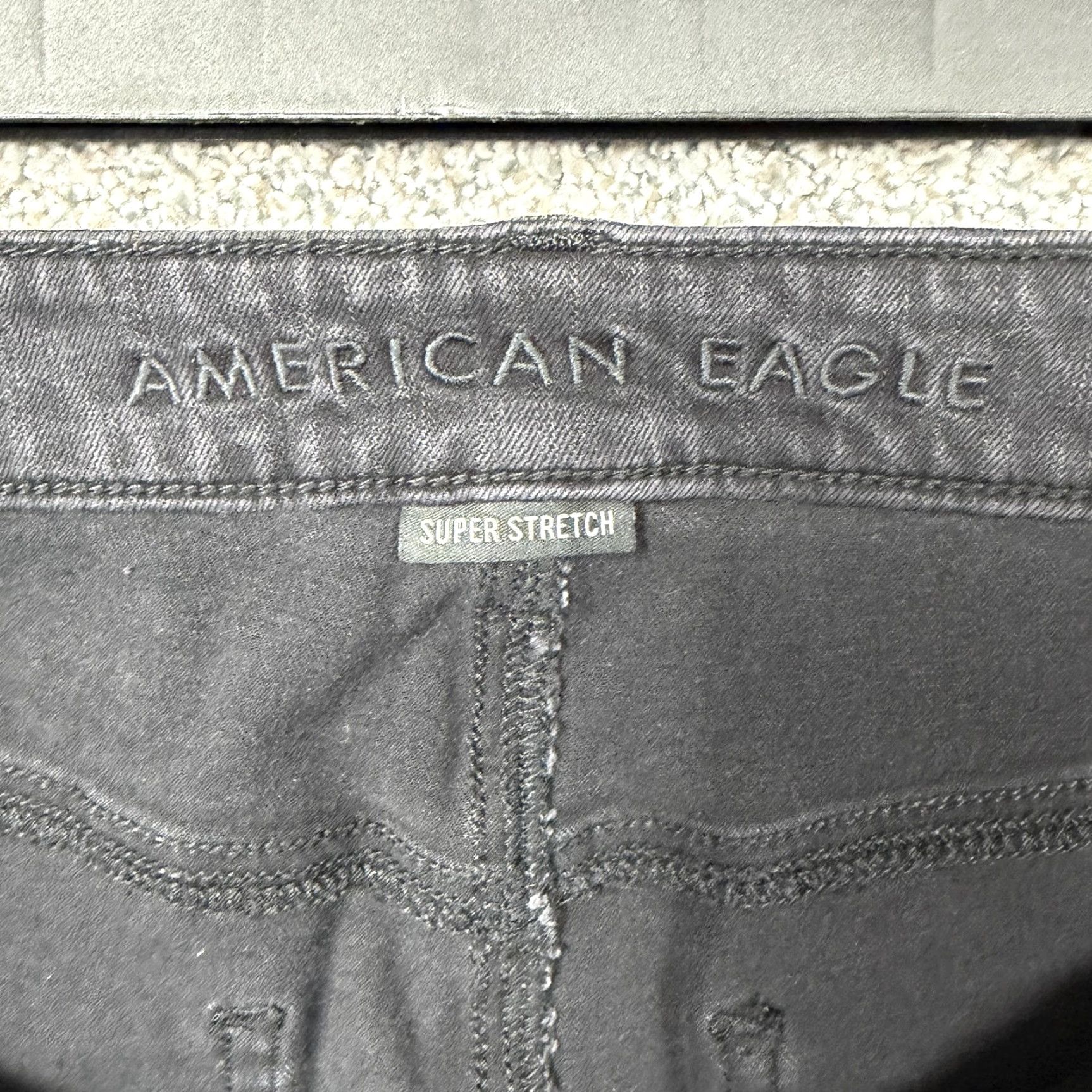 American Eagle Outfitters American Eagle Jeans Women 6R Black Distressed Super Stretch Edgy Alt Grunge Y2K Womens Size 28" / US 6 / IT 42 - 7 Thumbnail