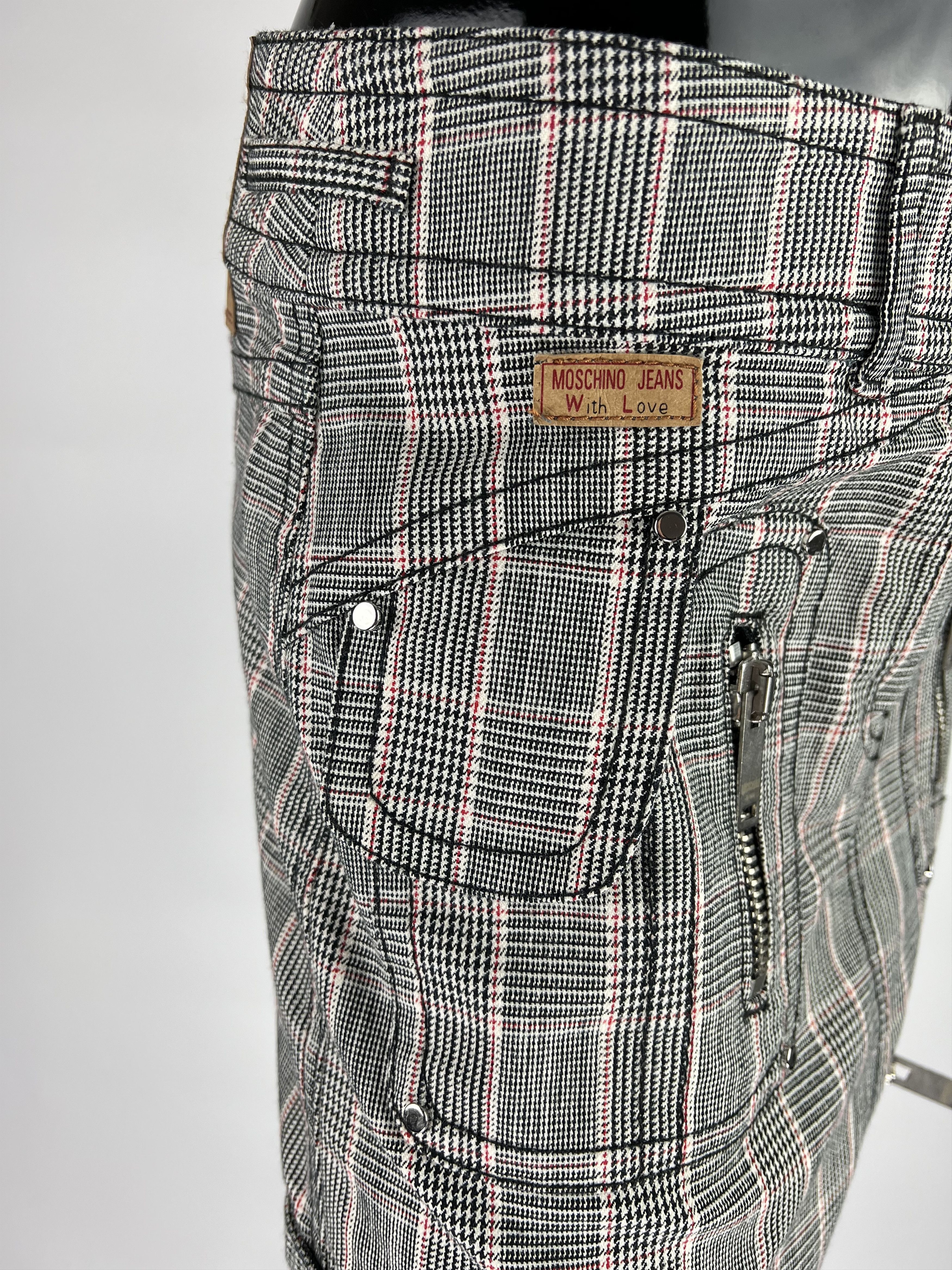Moschino × Vintage Rare VTG Moschino Jeans Donna Check Mini Skirt US8 IT42 Size 28" / US 6 / IT 42 - 5 Thumbnail