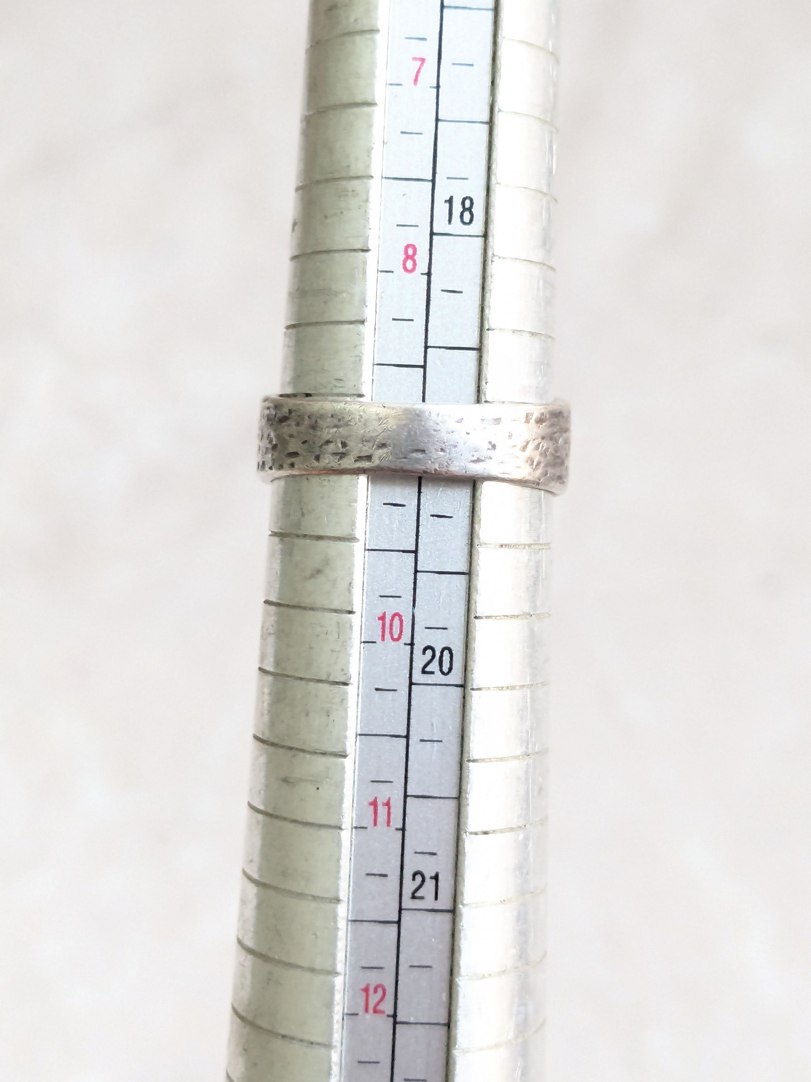 Sterling Silver Vintage Sterling Silver Signet Ring Rectangle 9 Hammered Size ONE SIZE - 12 Thumbnail