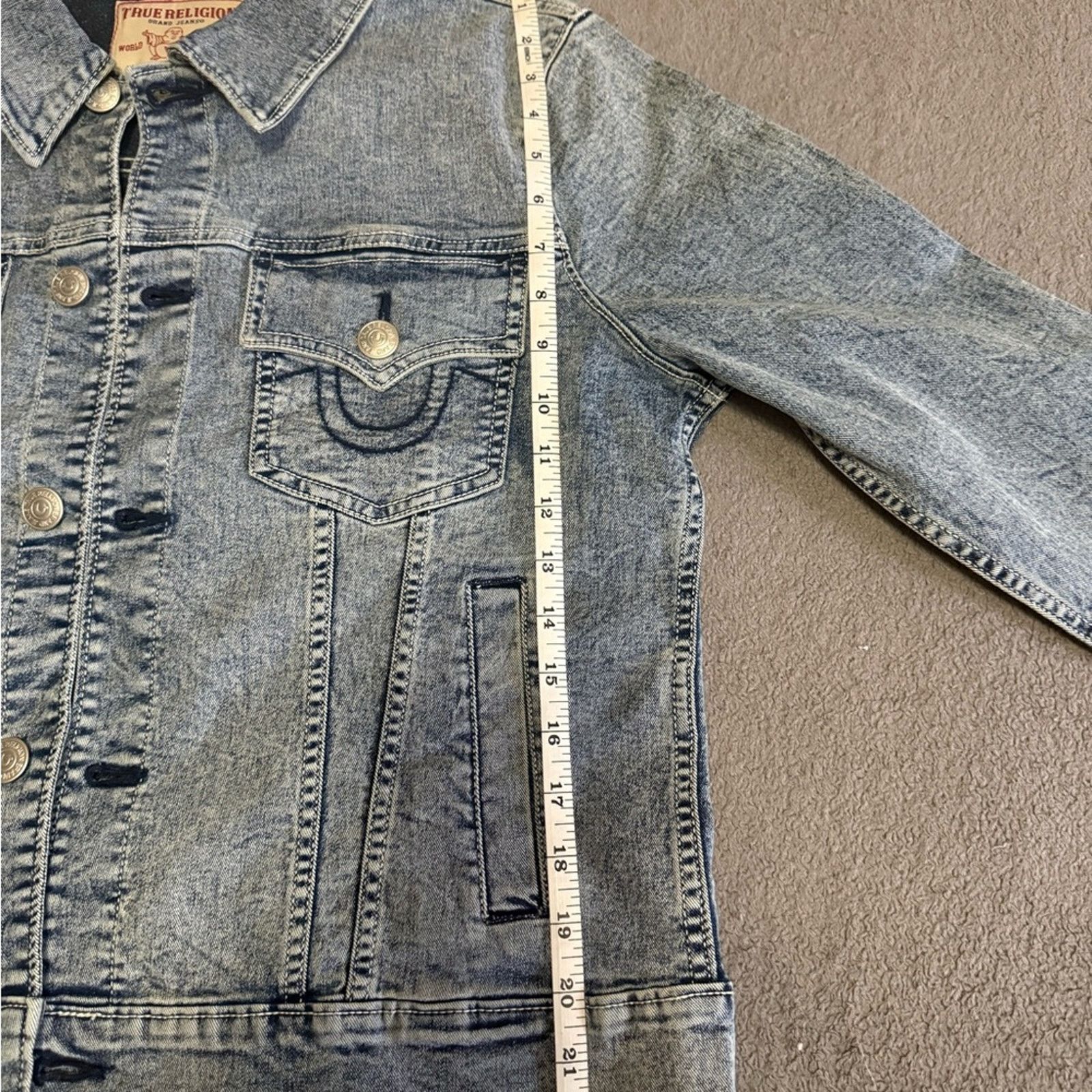 True Religion True Religion Light Blue Jean Jacket Size XL / US 12-14 / IT 48-50 - 13 Thumbnail