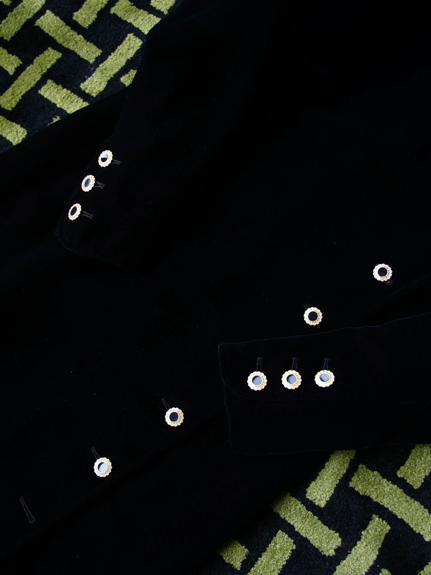 Yves Saint Laurent YSL 80s Rive Gauche Black SilkVelvet Dress FR42 Size M / US 6-8 / IT 42-44 - 5 Thumbnail