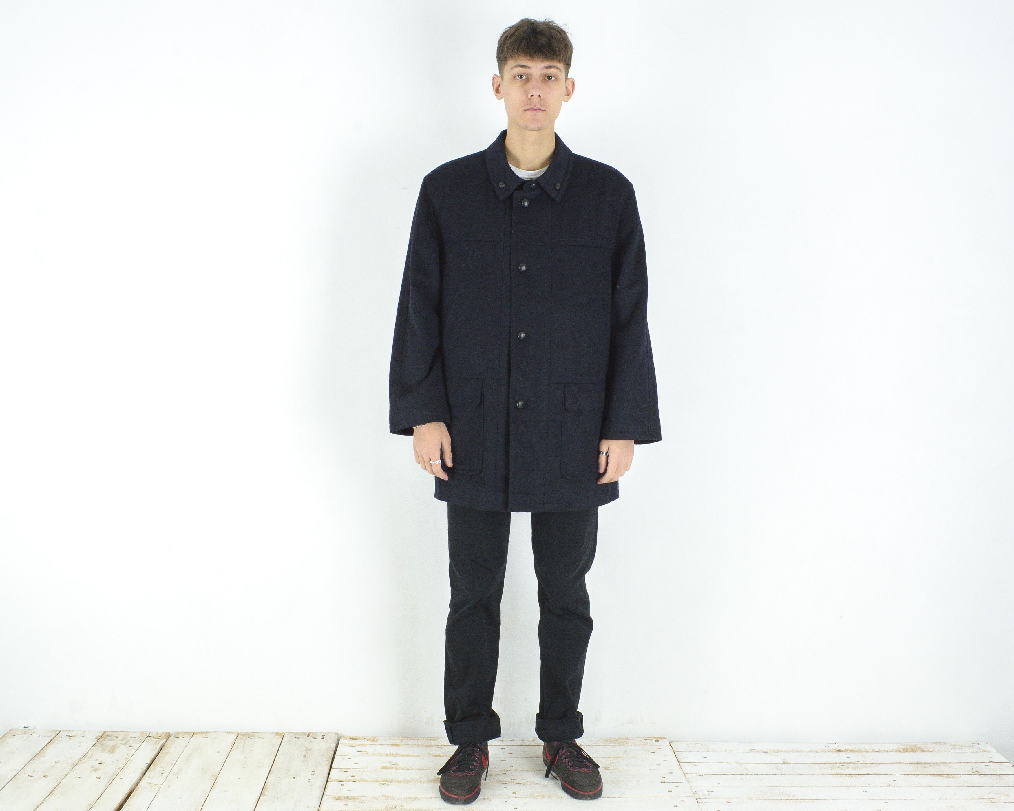 Vintage Walbush Rehbochloden Mens L Wool Jacket Over Coat EU 52 Navy Size US L / EU 52-54 / 3 - 2 Thumbnail