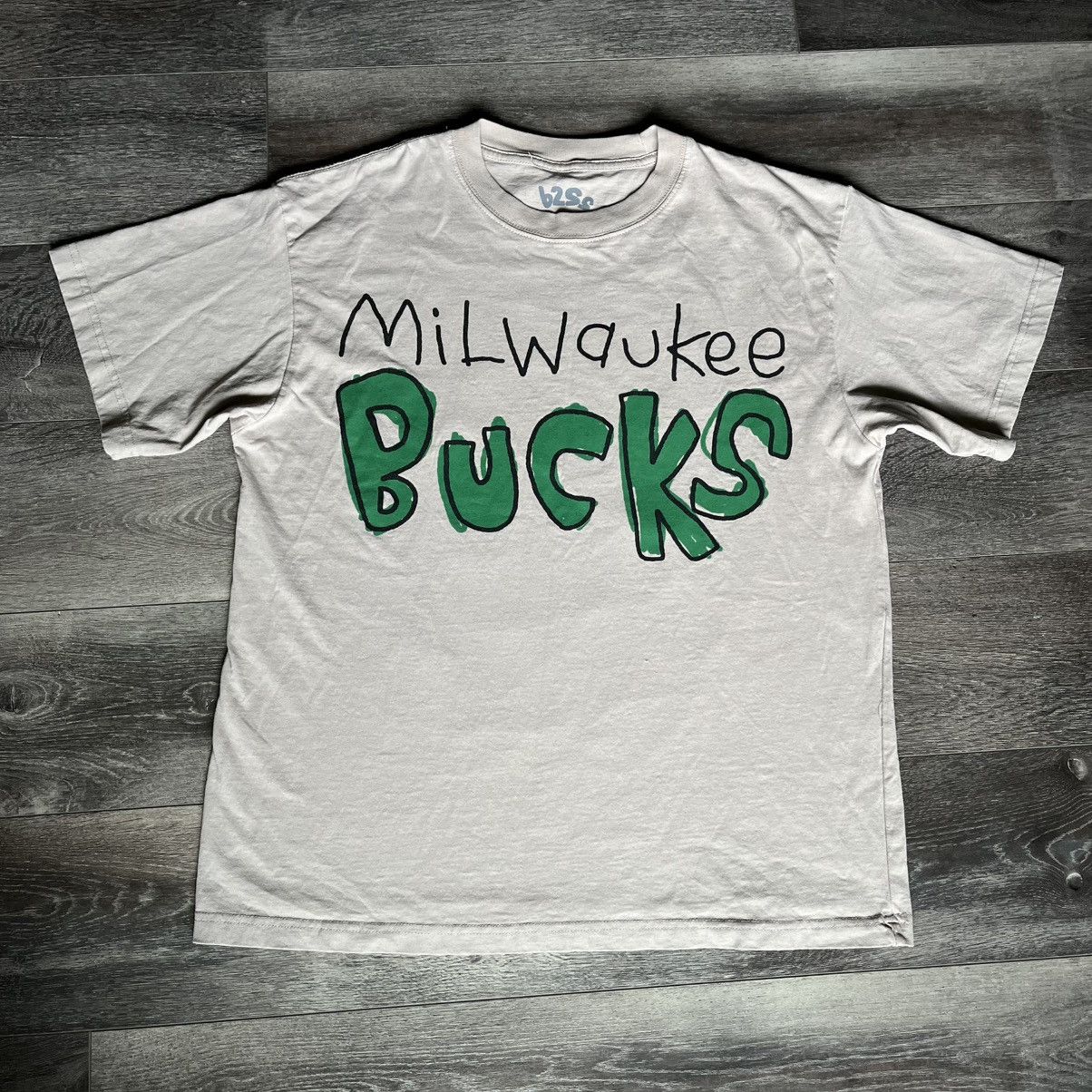 NBA × Vintage NBA Lab x Back 2 School Special B2SS Milwaukee Bucks T Shirt Size US M / EU 48-50 / 2 - 1 Thumbnail