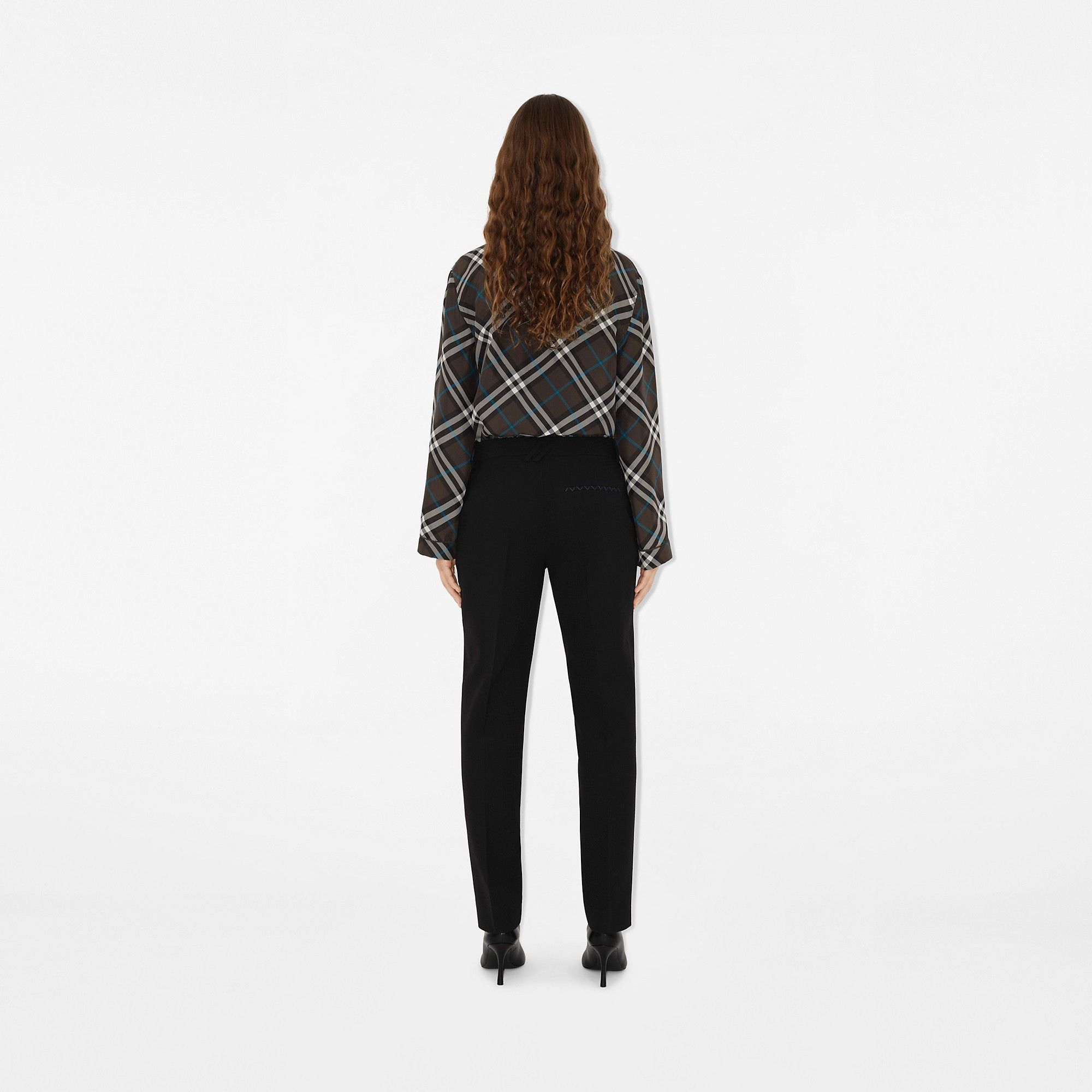 Burberry o1w1db10426 Check Silk Pyjama Shirt in Multicolor Size XS / US 0-2 / IT 36-38 - 4 Thumbnail