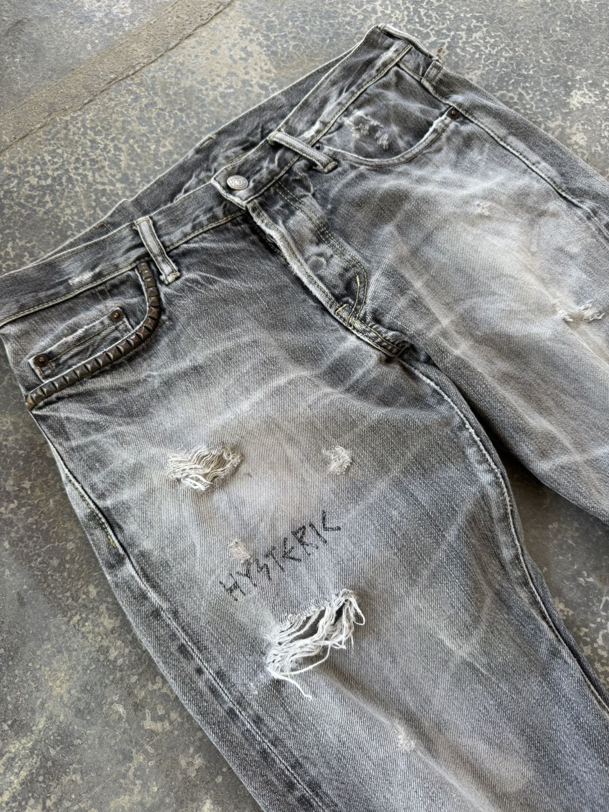 Hysteric Glamour × Japanese Brand Hysteric Glamour Selvedge Distressed Denim Jeans Size US 32 / EU 48 - 2 Thumbnail
