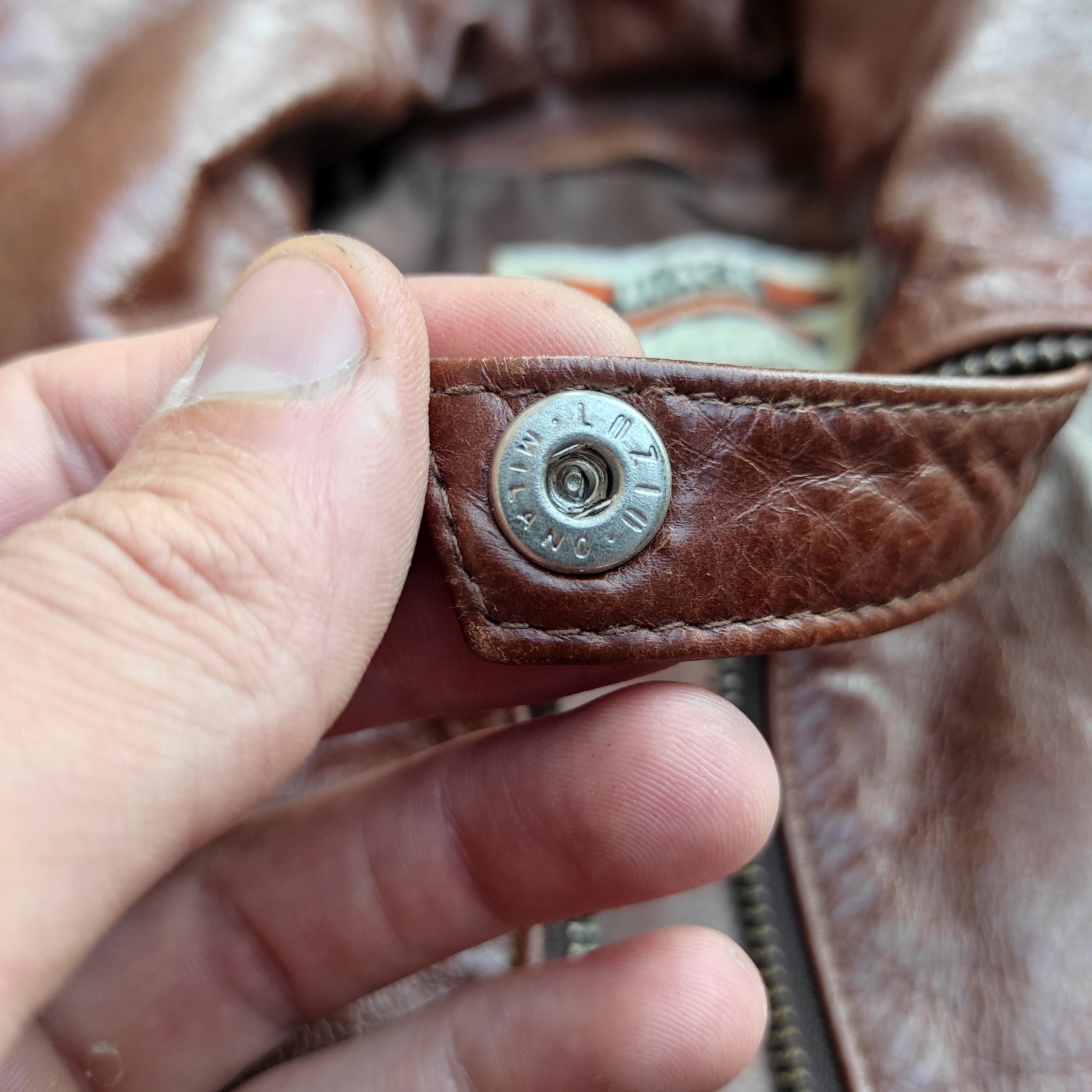 Genuine Leather × Leather Brown Bomber Men's Jacket - Genuine Lamb Leather - Size S Size US S / EU 44-46 / 1 - 5 Thumbnail