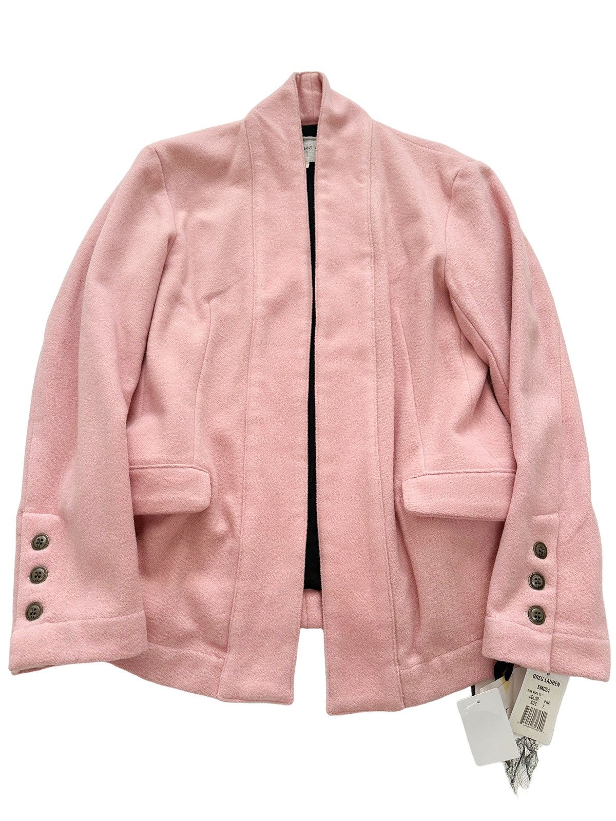 Sz2 Pink Wool GL 1 Kimono Throwover Jacket
