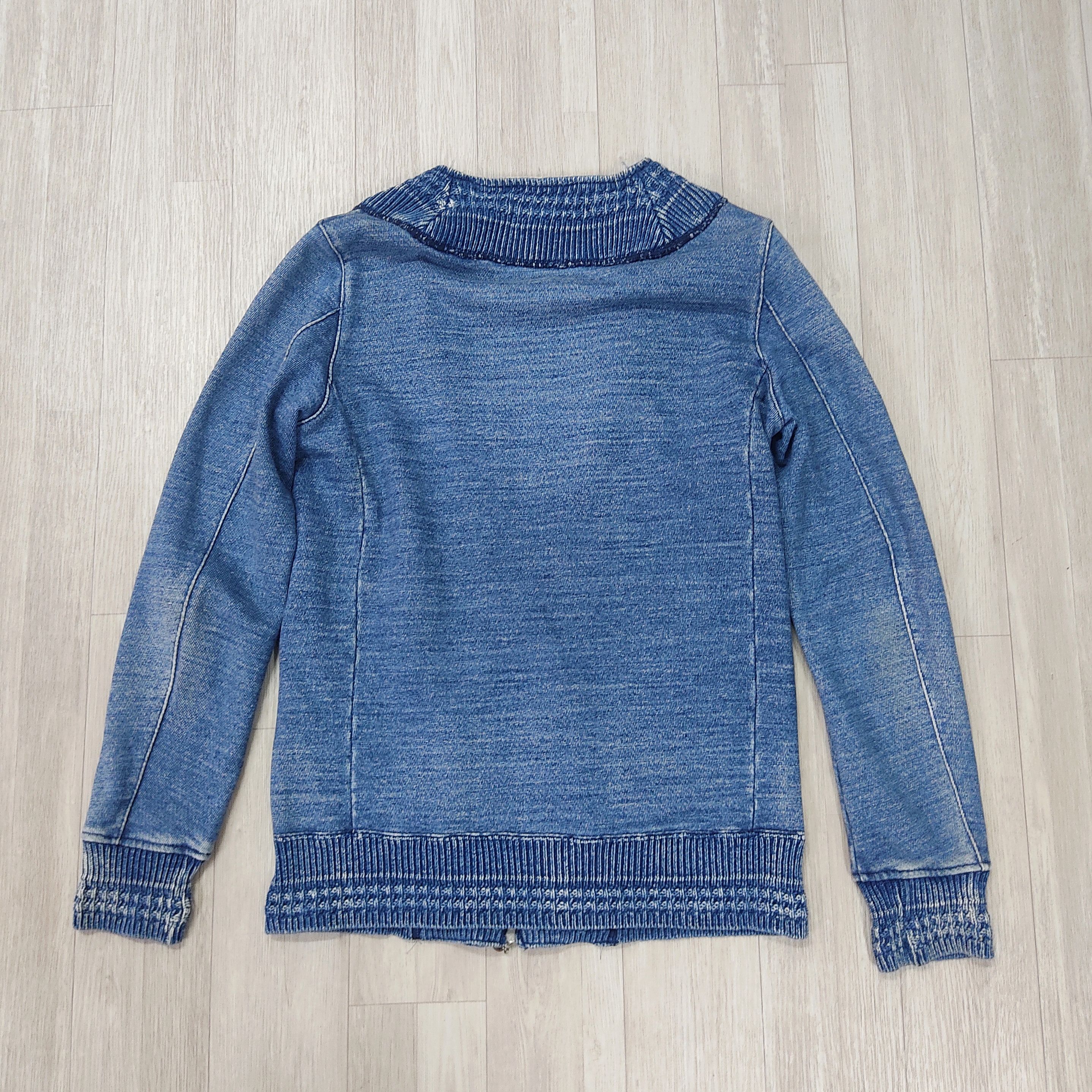 Indigo REMY RELIEF Indigo Knitted Zipper Cardigan Size US M / EU 48-50 / 2 - 14 Thumbnail
