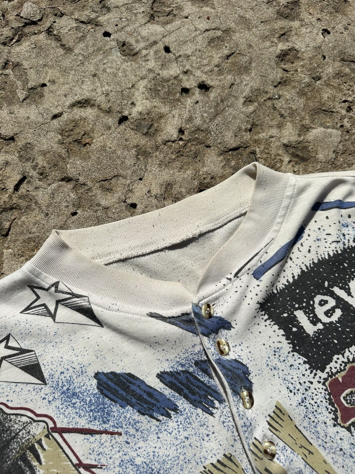 Levi's × Vintage Vintage 90s Levi’s 501 World Champion All Over Print T-Shirt Size US XL / EU 56 / 4 - 3 Thumbnail
