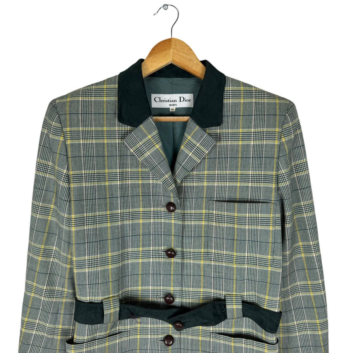 Christian Dior Monsieur ☀️CHRISTIAN DIOR PLAID TARTAN BELT JACKET Size M / US 6-8 / IT 42-44 - 4 Thumbnail