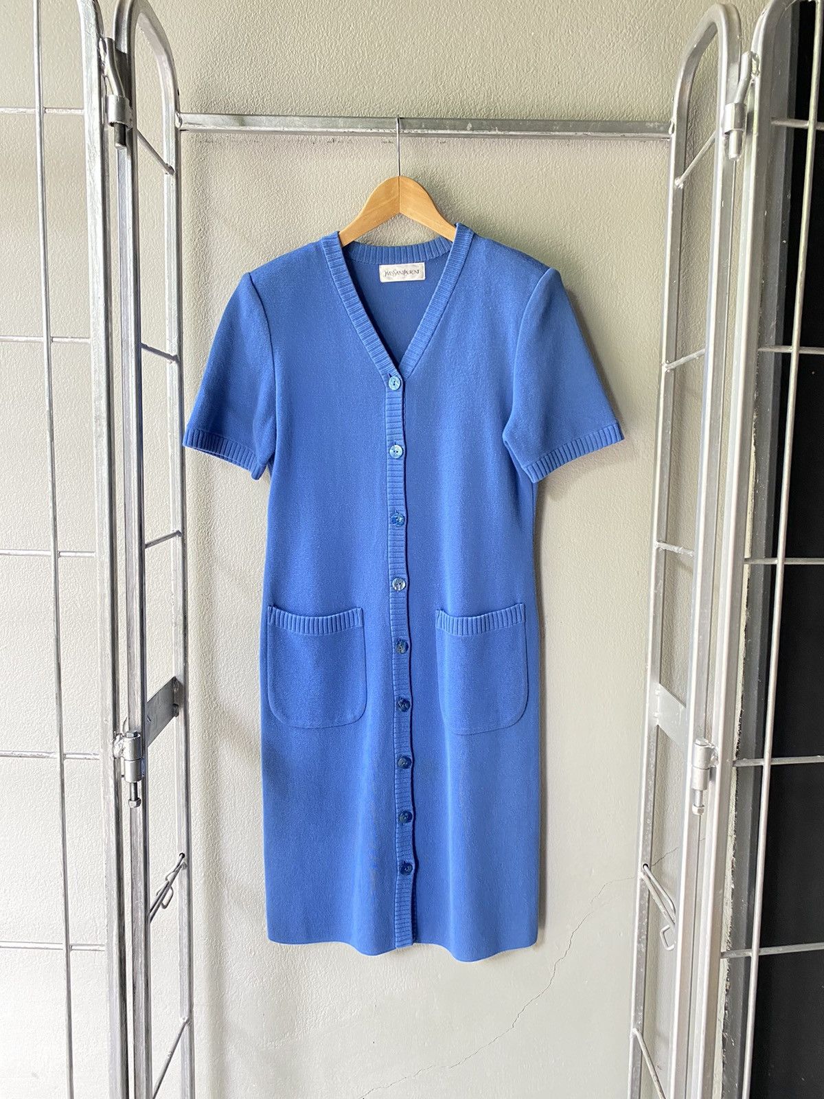 Yves Saint Laurent Yves Saint Laurent vintage knitted blue dress Size ONE SIZE - 16 Thumbnail