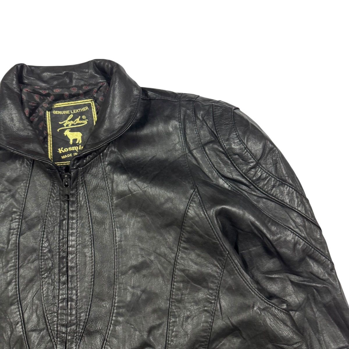 Kadoya Vtg🔥Kosmick Ridding Leather Jacket Made In Spain Size L Size US L / EU 52-54 / 3 - 9 Thumbnail