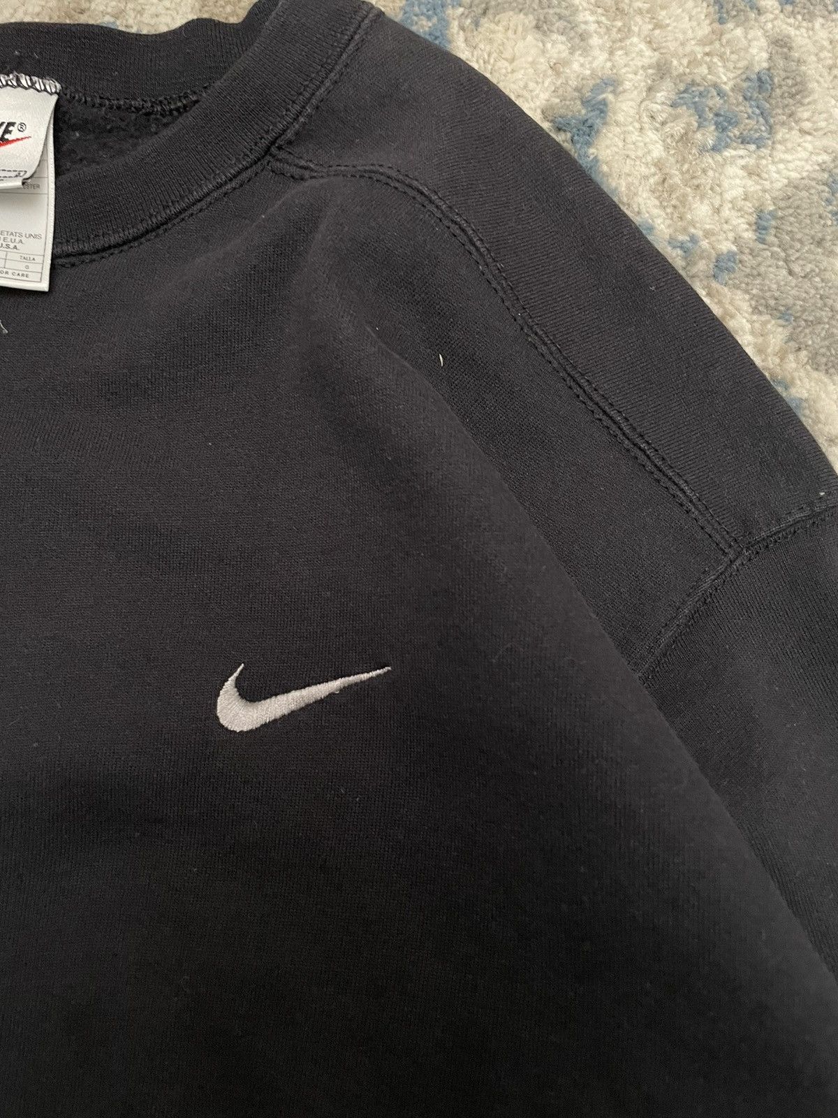 Nike × Supreme Vintage 90s Black Nike Swoosh Sweatshirt Crewneck Size US L / EU 52-54 / 3 - 4 Thumbnail