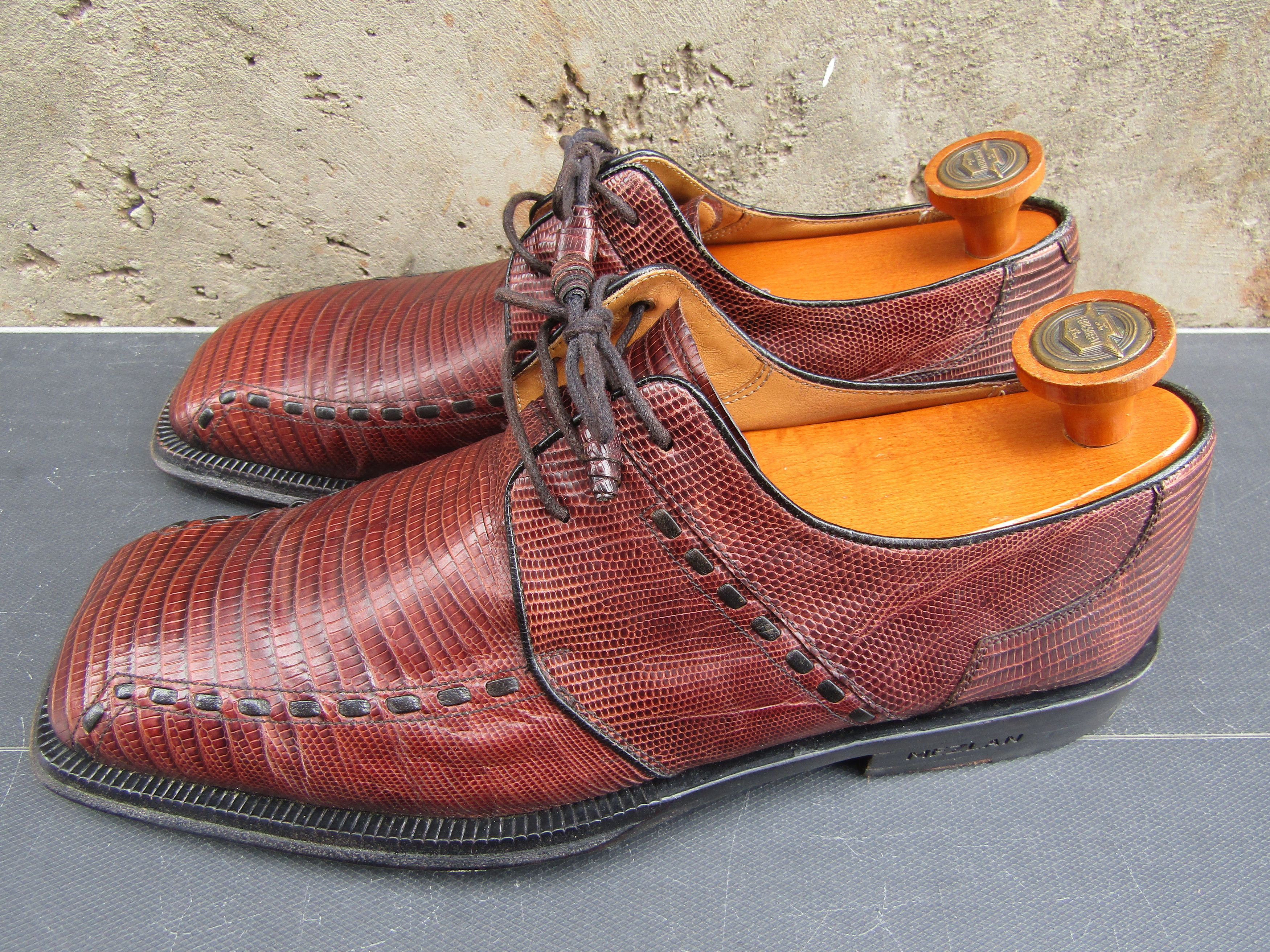 Mezlan Mezlan Platinum Genuine Lizard Leather Oxford Shoes Size US 8.5 / EU 41-42 - 7 Thumbnail