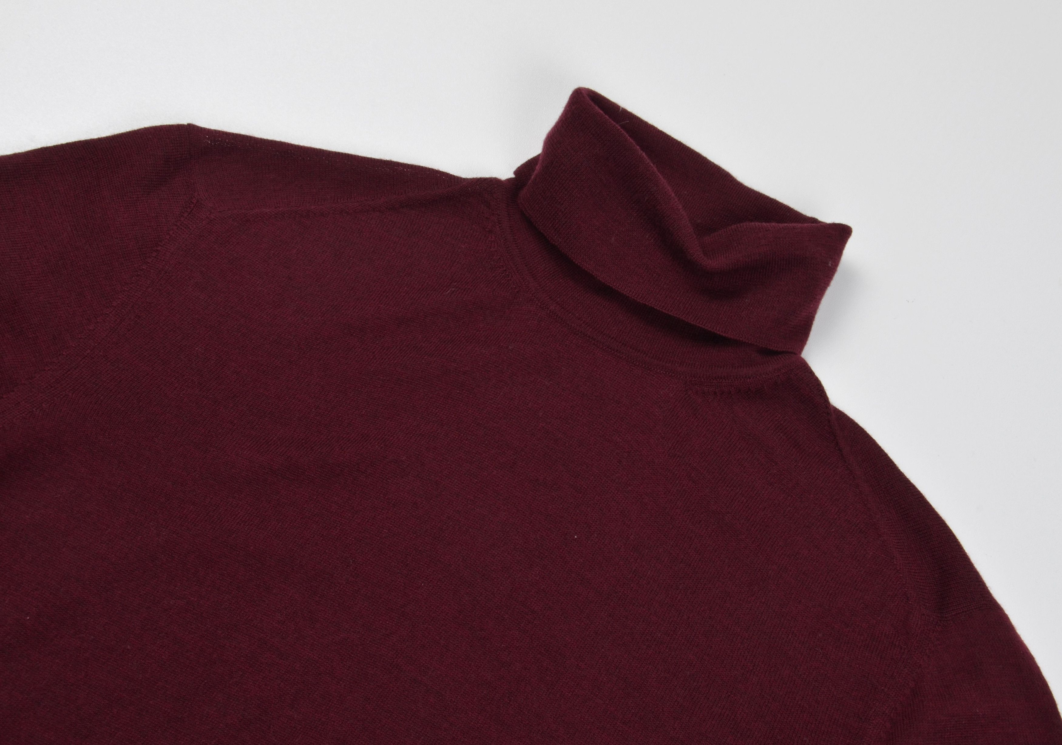 Baldessarini Baldessarini 100% Wool Burgundy Soft Turtleneck Sweater Size US M / EU 48-50 / 2 - 2 Thumbnail