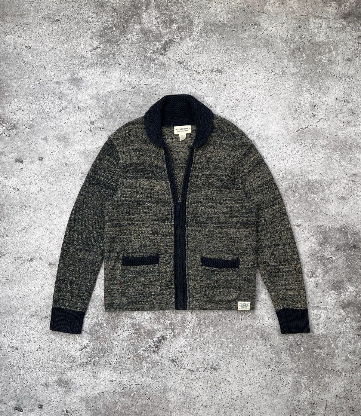 Denim & Supply Ralph Lauren × RRL Ralph Lauren × Vintage Vintage Ralph Lauren Denim&Supply Zip Shawl Cardigan Sweater Size US XL / EU 56 / 4 - 2 Thumbnail