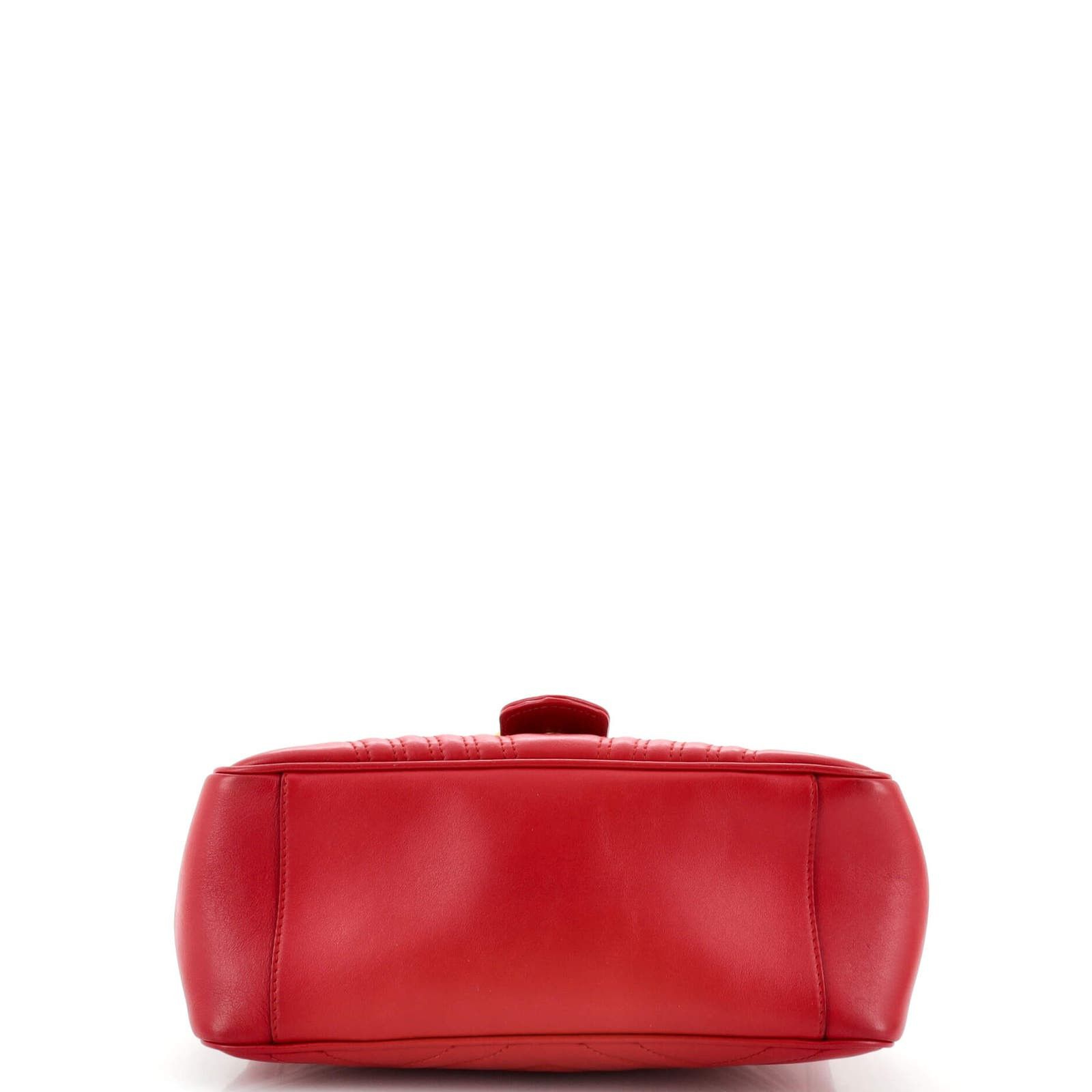 GG Marmont Top Handle Flap Bag Matelasse Leather Small