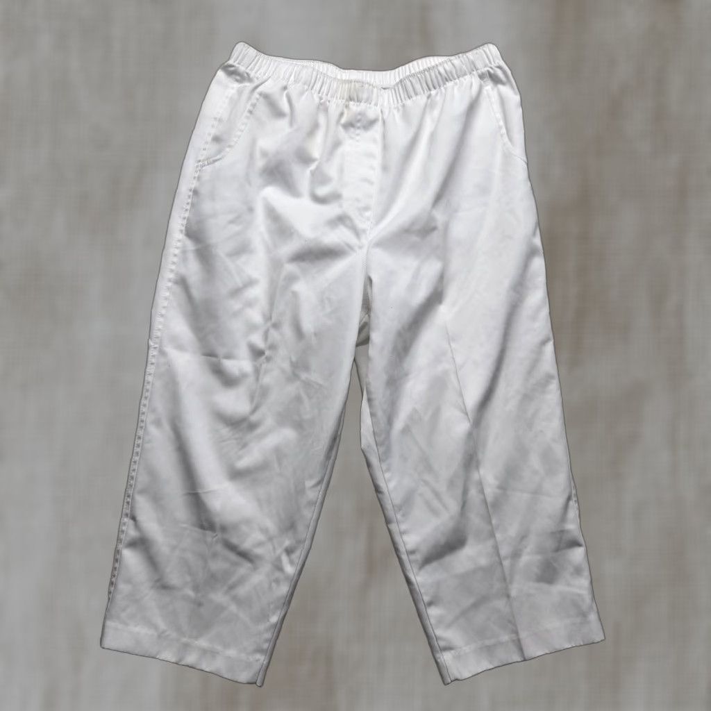 Vintage VINTAGE Kim Rogers Women's Capri Pants Size 12P Petite Cotton Spandex Tapered Crop White Size 34" / US 12 / IT 48 - 1 Thumbnail