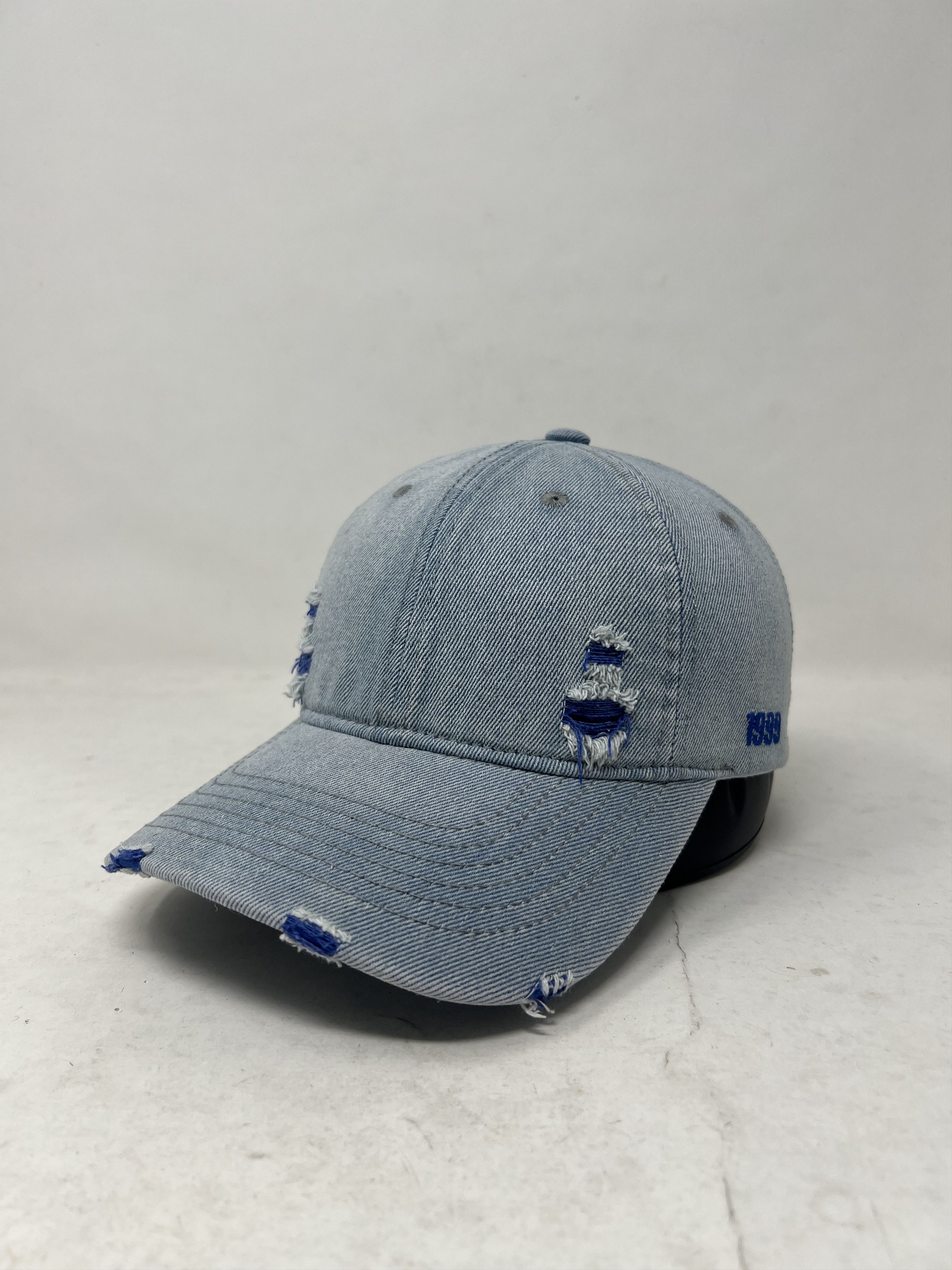 Japanese Brand Distressed Denim Ripped 1999 Embroidery Hat Cap Size ONE SIZE - 2 Thumbnail
