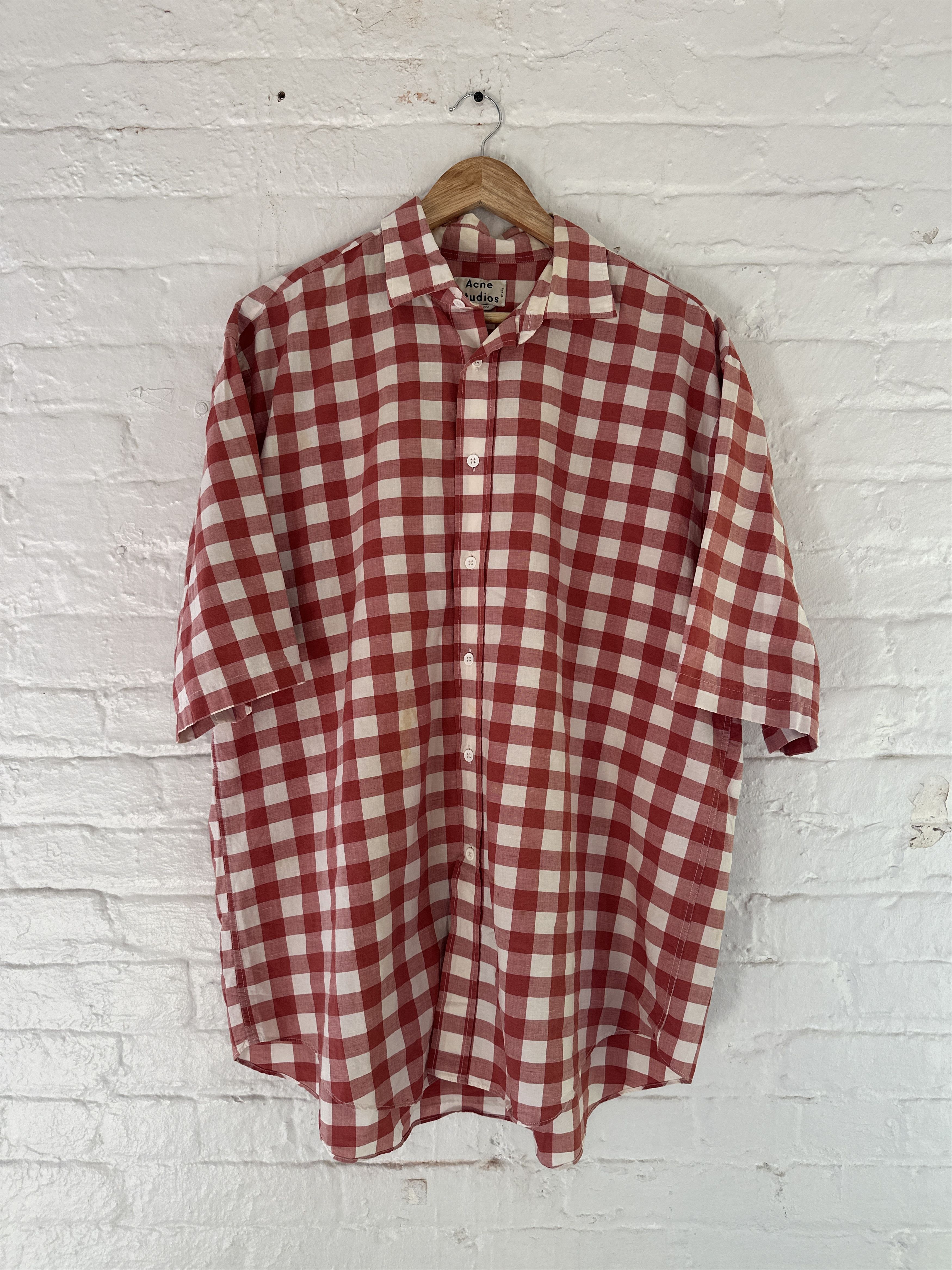 Acne Studios Acne Studios Oversized Checkered Short Sleeve Shirt Size US M / EU 48-50 / 2 - 1 Thumbnail