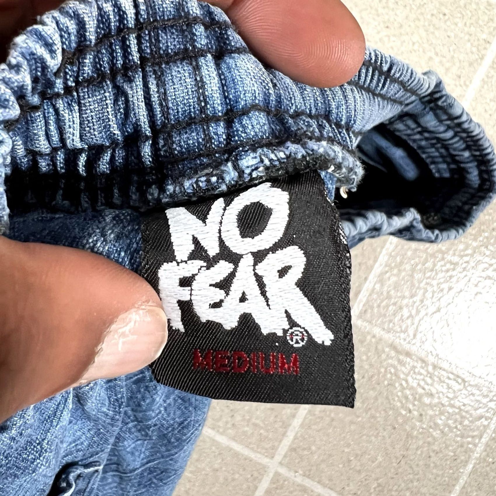 No Fear VINTAGE No Fear Denim Shorts Grunge Checkerboard M Blue Men Waist 12in Inseam 10in Size US 31 - 5 Thumbnail