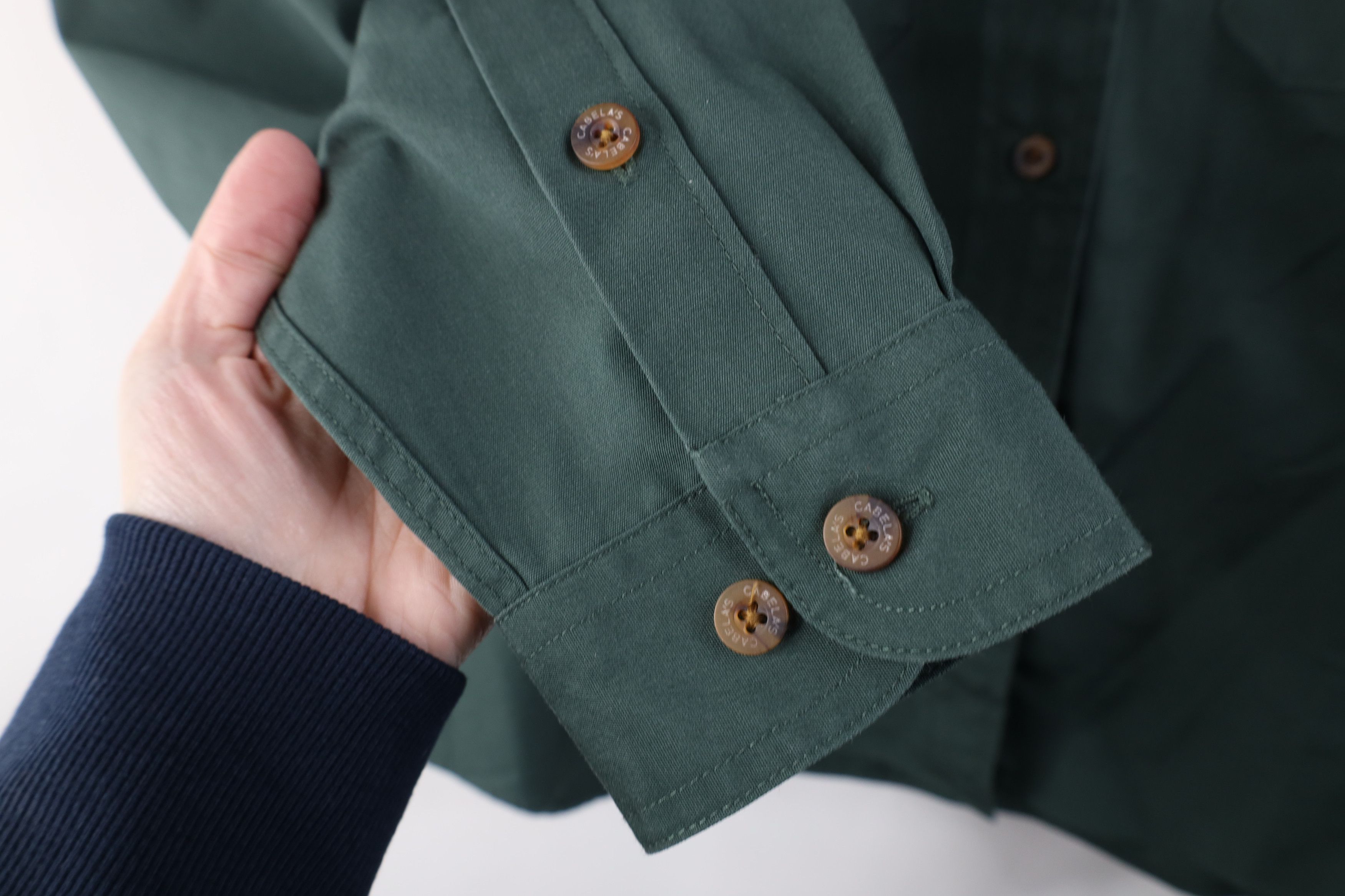 Cabelas Vintage 90s Cabelas Safari Collared Button Shirt Green Size XL / US 12-14 / IT 48-50 - 8 Thumbnail