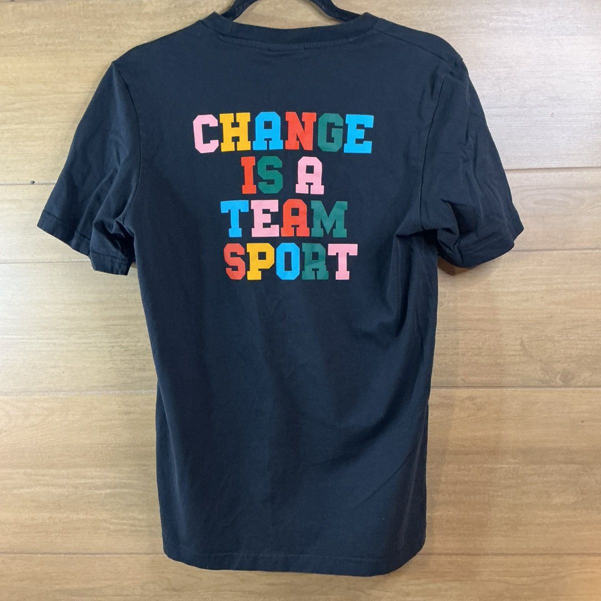 Adidas Adidas Trefoil Black Tee Change Is A Team Sport Shirt S Size US S / EU 44-46 / 1 - 2 Thumbnail