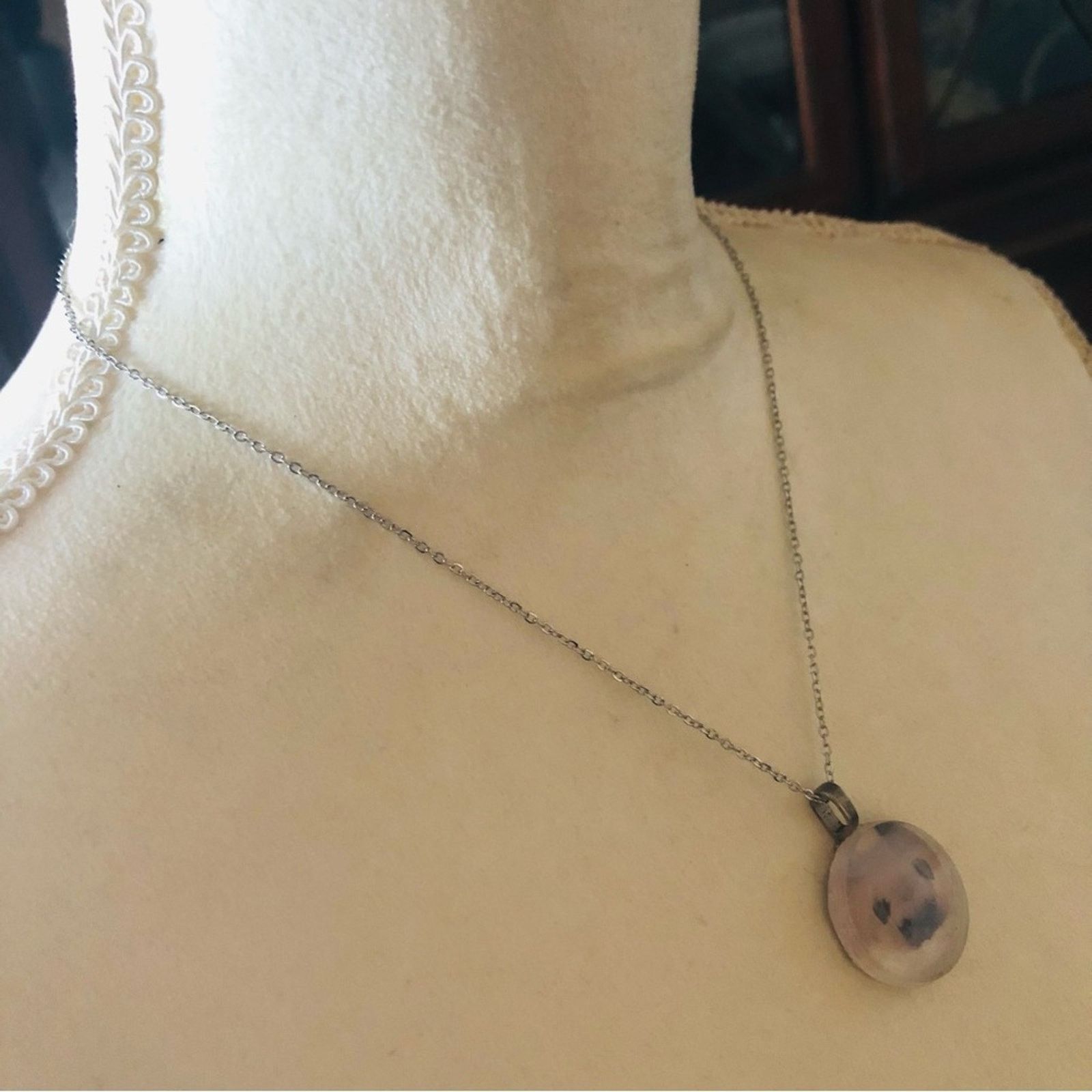 Handmade Handmade glass pug dog photo pendant on chain necklace Size ONE SIZE - 4 Thumbnail