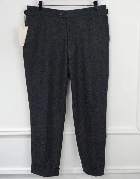 Suitsupply Men Suitsupply Soho Satu Trousers Flannel Wool Grey UK/US40 Size 40R - 1 Thumbnail