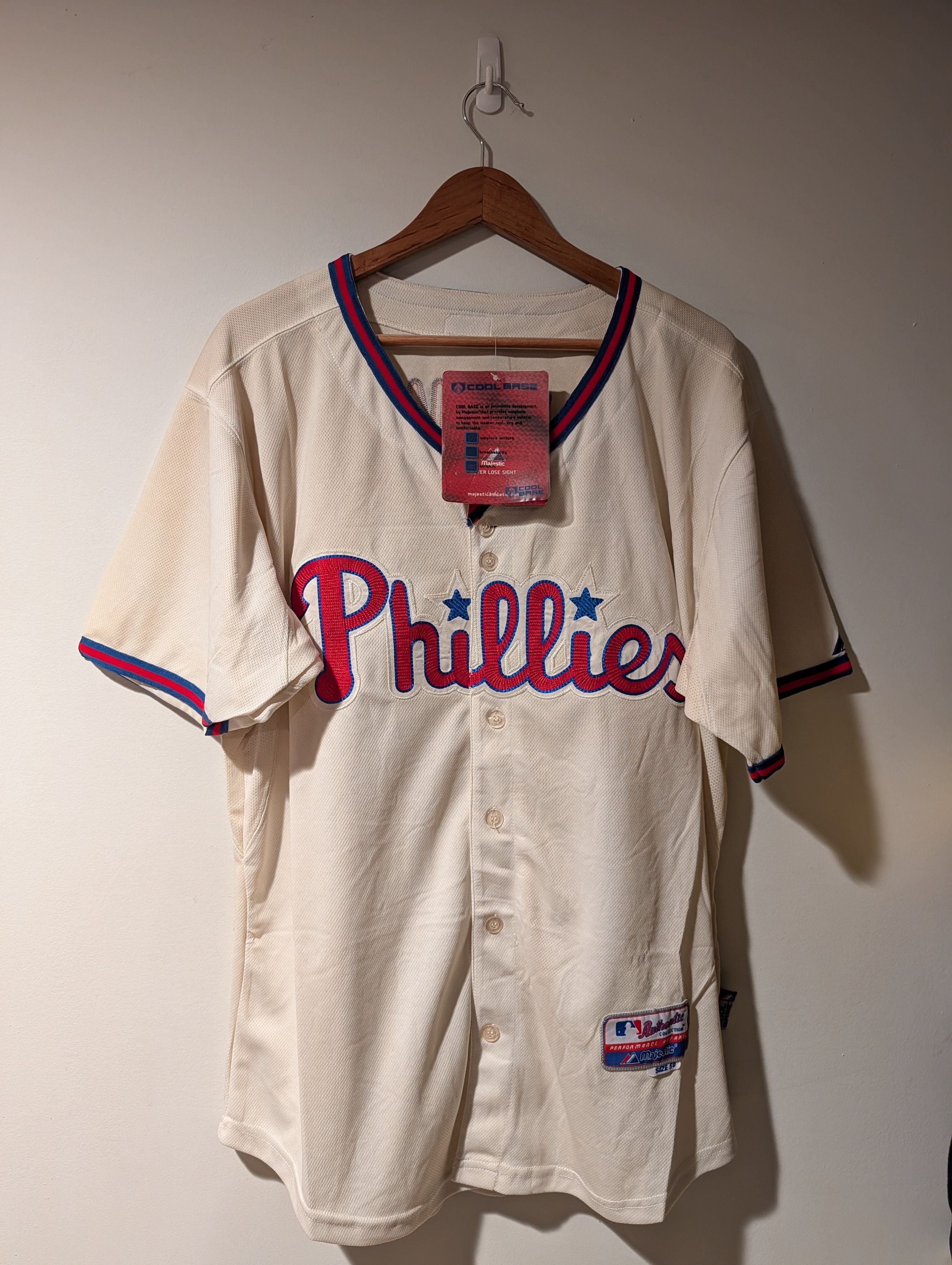 Majestic Cool Base Philadelphia Phillies Brown #9 Jersey NWT