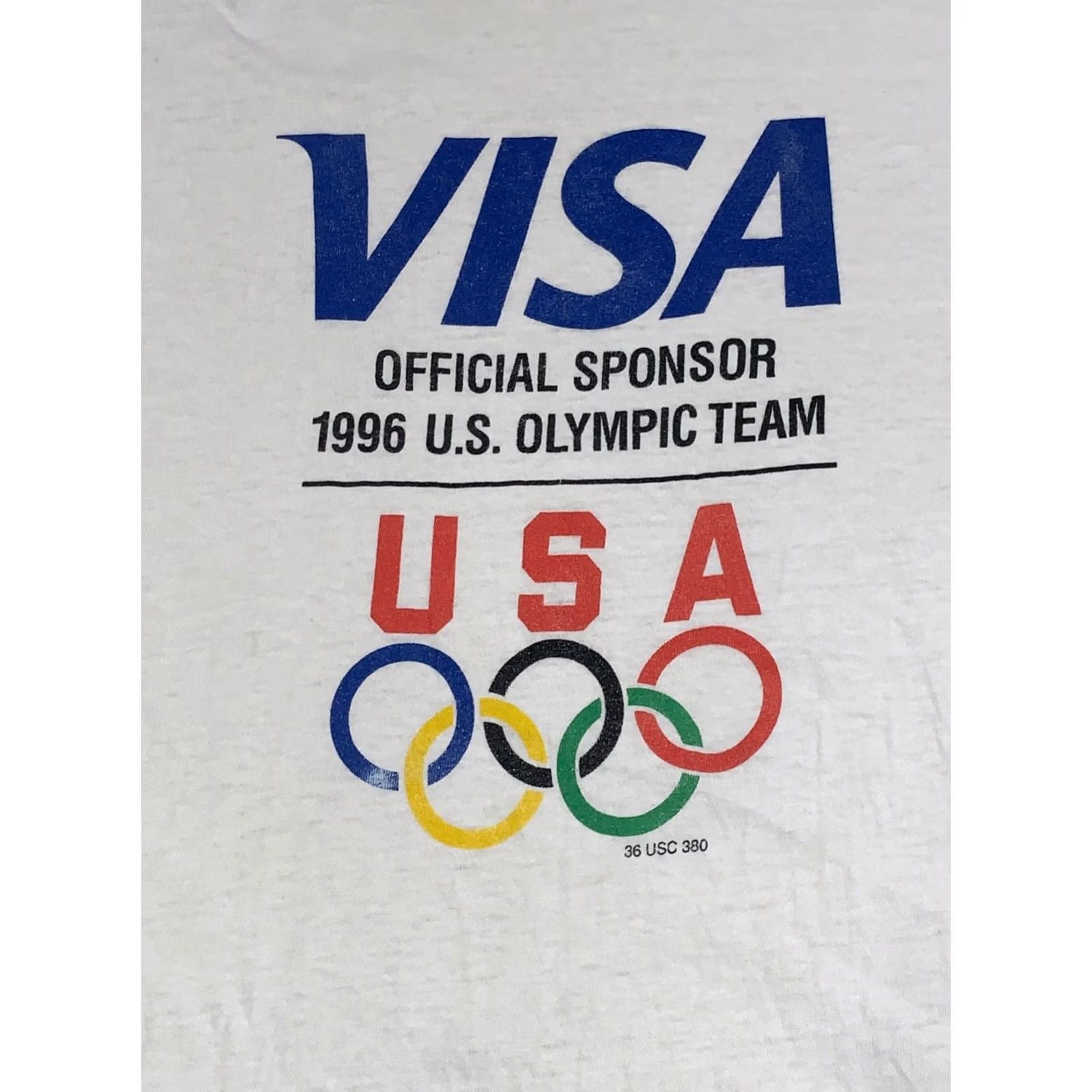 Hanes VINTAGE Hanes 1996 US Olympic Shirt Men L White USA 90s Sports Distress Visa Promo T-Shirt Boys? Size US L / EU 52-54 / 3 - 3 Thumbnail