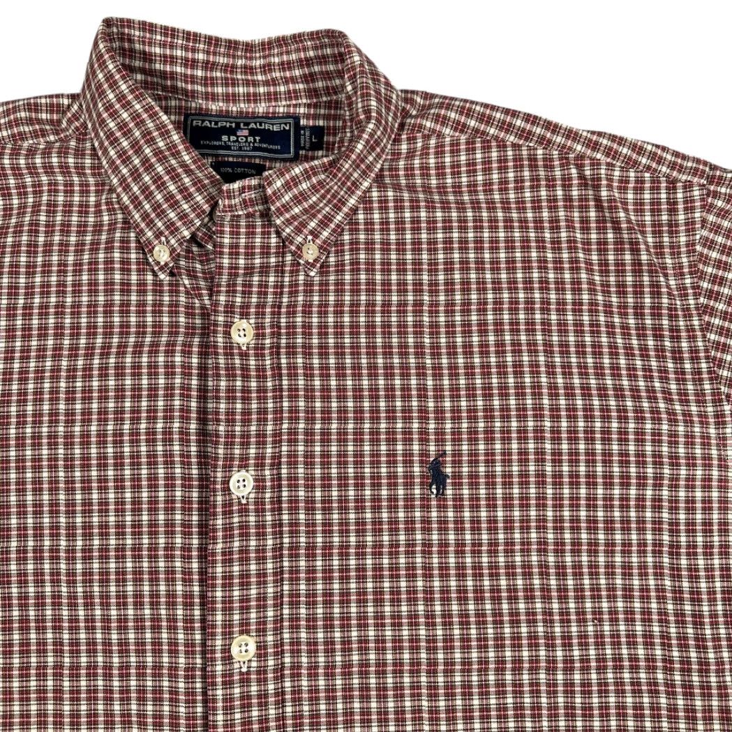 Polo Ralph Lauren VINTAGE Ralph Lauren Sport Shirt Plaid Cotton Flannel 90s Heritage Adult LARGE Rating: 90s, USA, Outdoor, Preppy, Embroidered Size US L / EU 52-54 / 3 - 2 Thumbnail