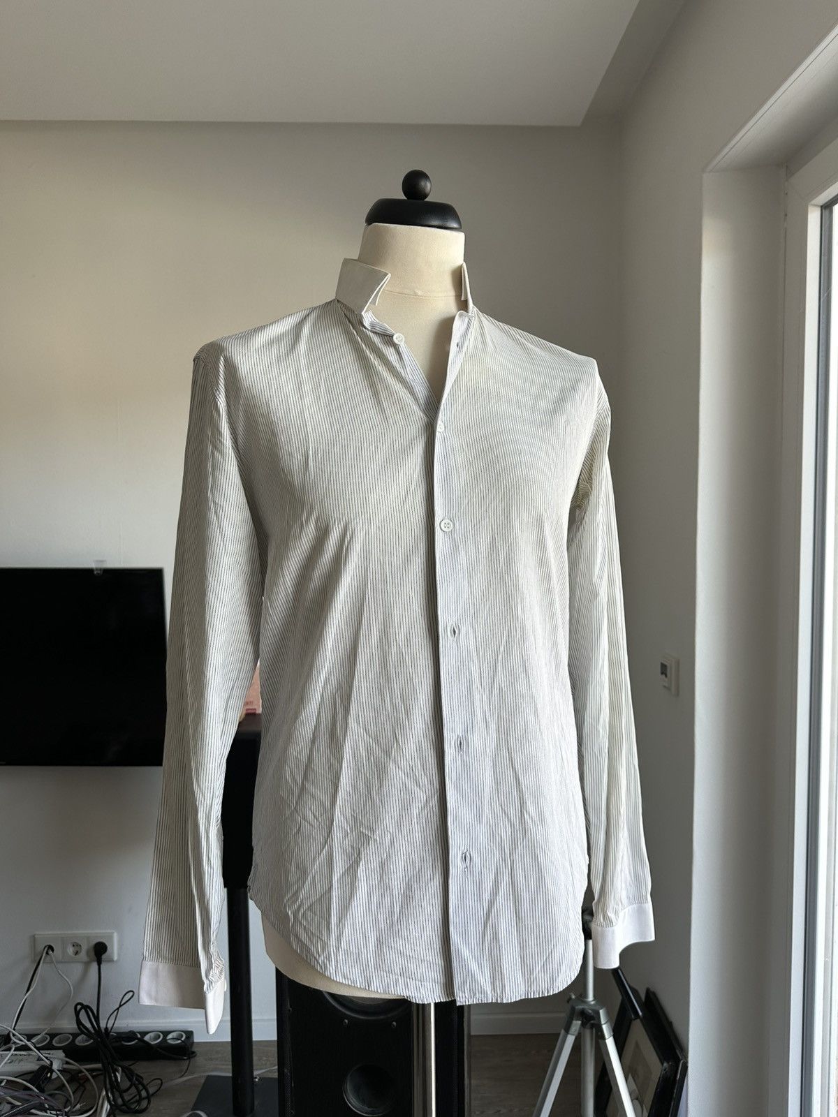 Dior × Hedi Slimane Dior Homme by Hedi Slimane Striped Button Down, 39 Size US M / EU 48-50 / 2 - 1 Thumbnail
