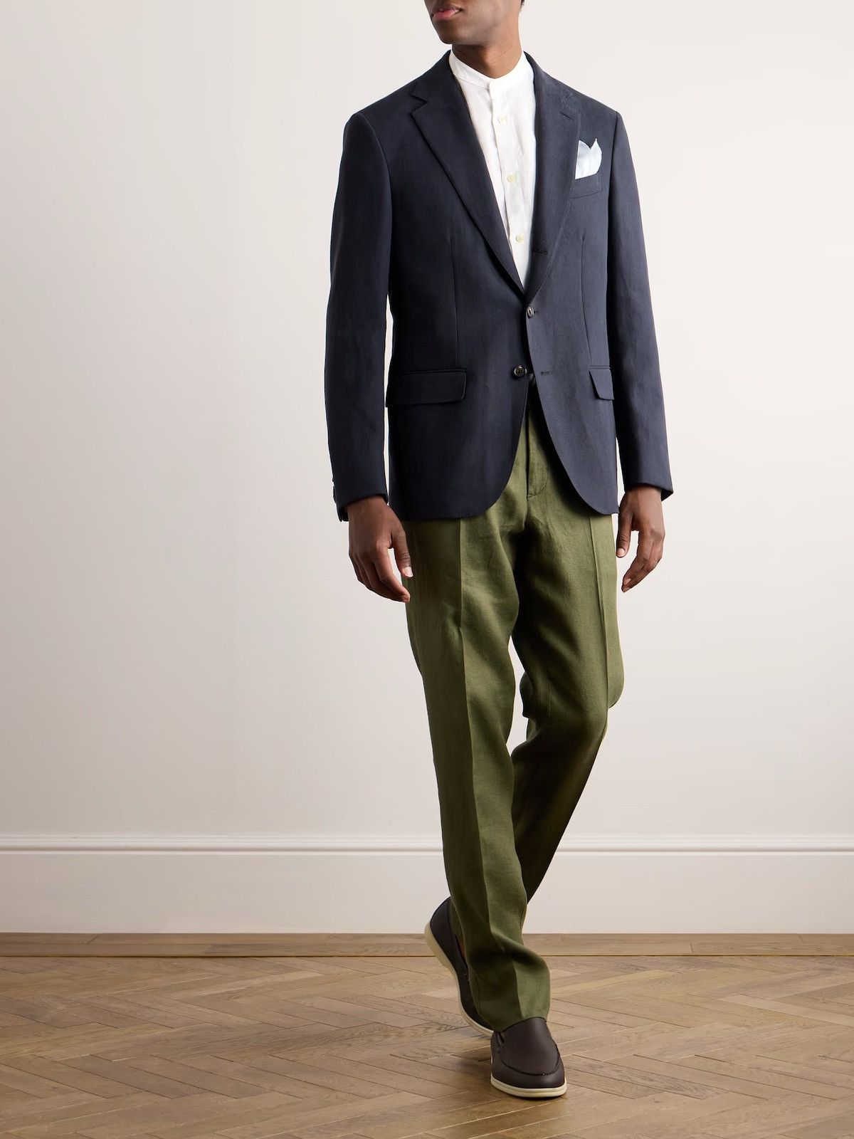 Loro Piana Loro Piana Navy Linen Torino Blazer Size 38R - 2 Thumbnail